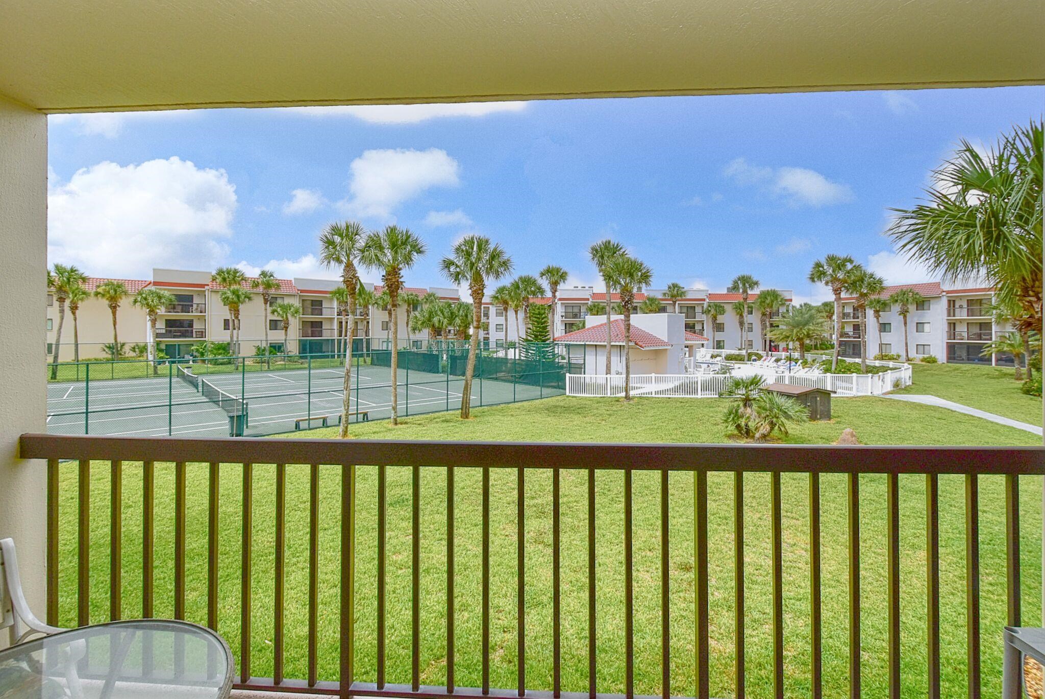 Light and Bright Beach condo ready to be your home, second home or vacation rental. Wonderful views of the heated pool and tennis courts from the lanai. Being sold fully furnished, with vinyl plank flooring through out, New Kitchen Cabinets, granite counters and stainless appliances and furnished in Beachy Decor.  Ocean Village Club is a beautiful gated Ocean Front Community with great amenities. This unit is steps to the heated pool, ocean front pool and the Beach Access. Enjoy the pools, clubhouse with fitness center, picnic area, shuffle board, or spend your time relaxing on the famous sugar sand beach. Conveniently located near the back gate of the complex. A short drive to Historic Down town St Augustine and the tourist attractions, restaurants and shopping near by. Great Location to enjoy  All St Augustine has to offer