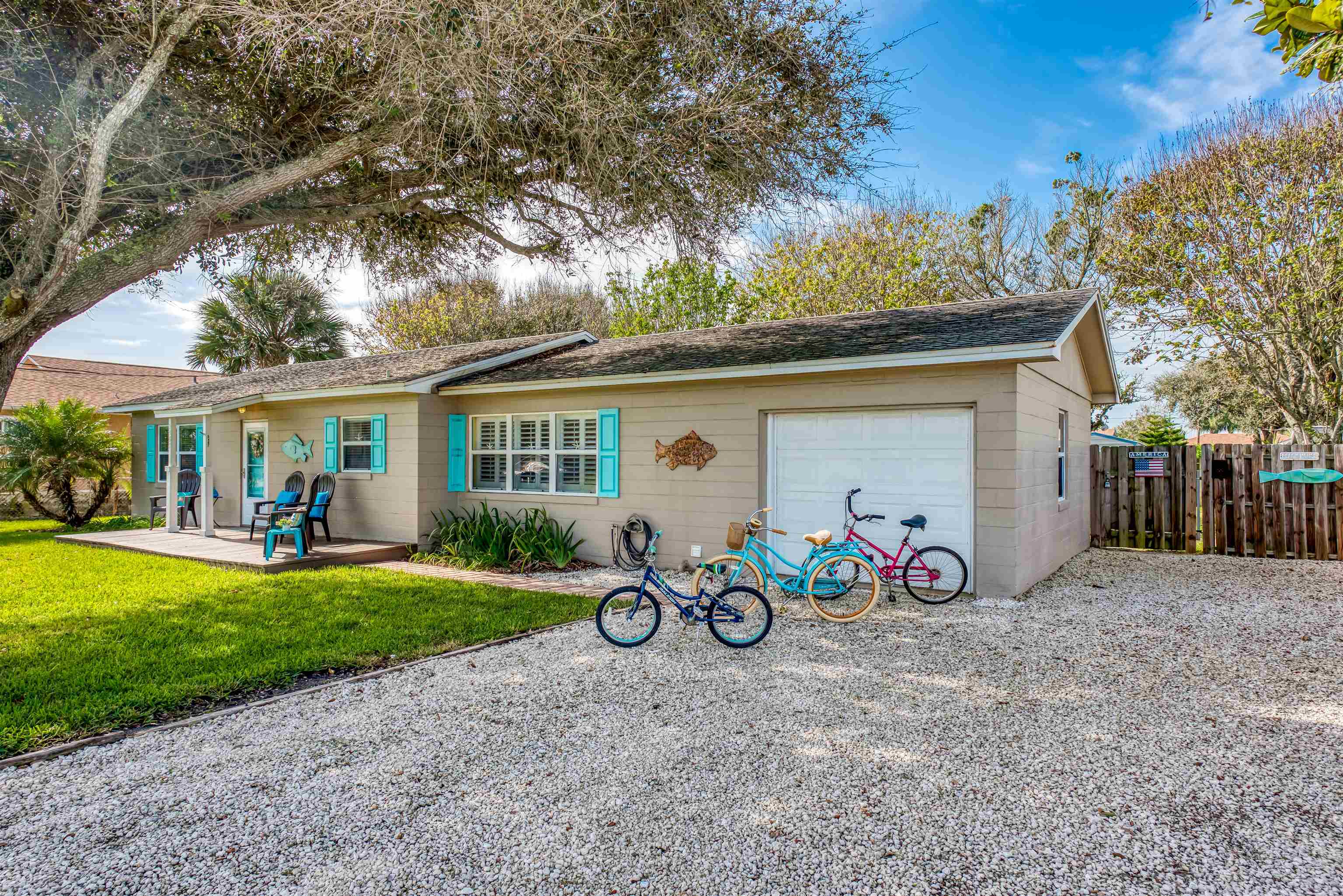 Looking for a Beach House? 3 Bedrooms and 2 full baths & even comes completely furnished for your Vacation Home(Currently on a successful Vaca Rental program) Or Stay Fulltime and Live the Coastal Life!  New roof  and A/C . 20x20 tile throughout.  Walk to the beach or bike /stroll to intracoastal a few blocks away. Some features to note-Home was replumbed ,top of the line newer septic  system and plenty of room to add a Pool! Furnished with Cheerful Coastal decor! Outdoor Seating to listen to The sounds of the Ocean . Easy 5 Min walk to beach and restaurant's .Fully Fenced in-
