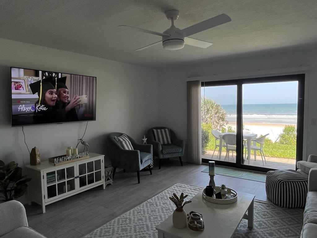 Rare Ground-Floor Direct Oceanfront Flat in Summerhouse! Welcome to your dream beachfront retreat in the highly desirable Summerhouse community! This rarely available ground-floor flat offers uninterrupted panoramic ocean views and the ultimate in coastal living. Step right outside your sliding glass doors to enjoy the sights and sounds of the Atlantic—no stairs, no elevators—just beachfront bliss. This beautifully maintained condo is perfectly positioned to capture breathtaking sunrises and ocean breezes, offering the ideal blend of comfort and convenience. Whether you're looking for a full-time residence, vacation home, or investment property, this is a truly exceptional opportunity. Summerhouse is a gated, resort-style community featuring unmatched amenities, including 4 private beach walkovers, 4 heated community pools, pickleball, tennis and basketball courts, a clubhouse, fitness center, playground, and RV/boat storage.