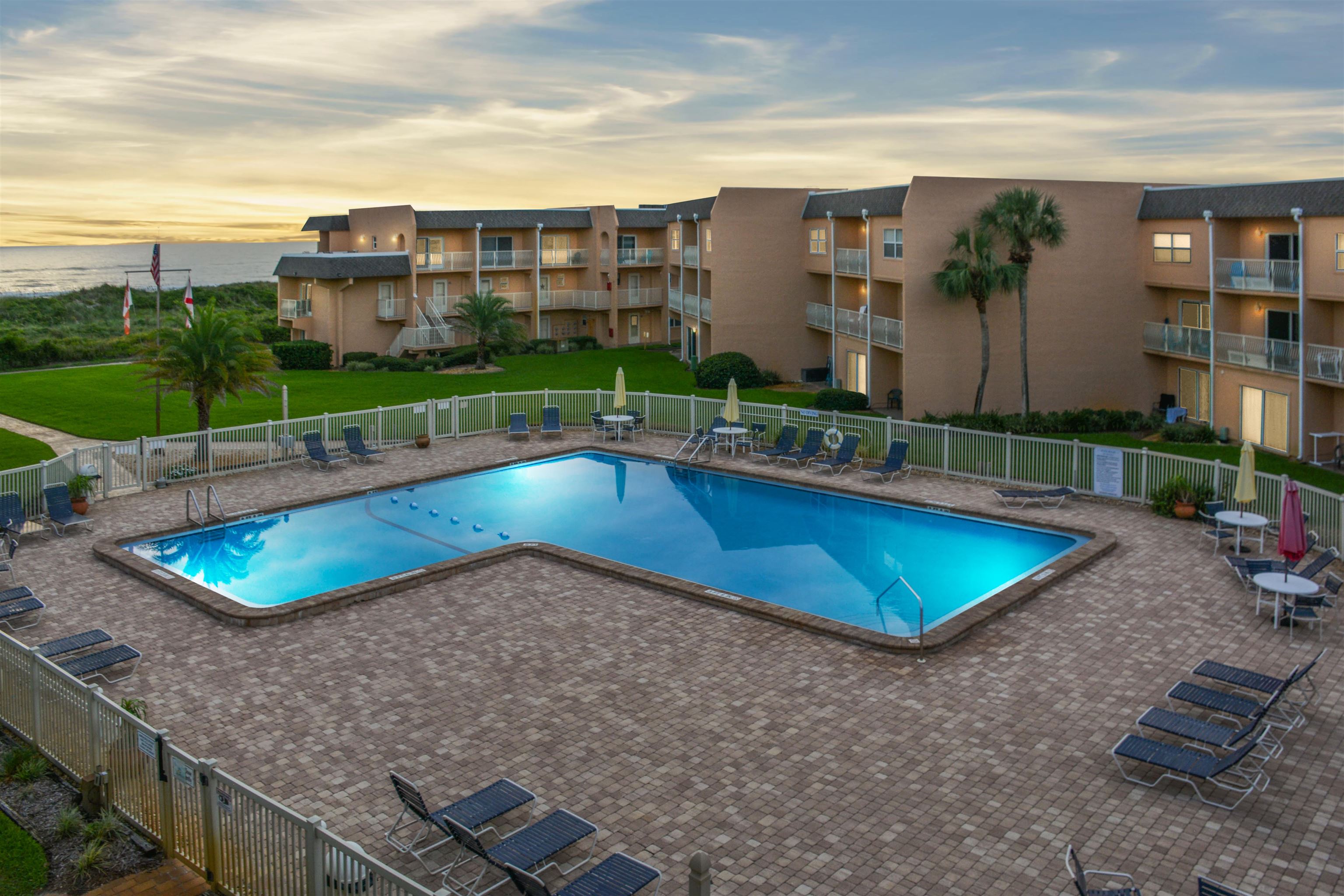Welcome to your beachside retreat at Creston House, an oceanfront condo complex in beautiful St. Augustine. This fully furnished 2 bedroom, 2 bathroom townhome-style unit offers 1,240 square feet of comfortable coastal living with strong ocean views. Located on the second level, the entrance requires stairs, but the elevated views are worth it. Inside, you'll find upgraded bathrooms and a modern kitchen, along with a washer and dryer for added convenience. Enjoy direct beach access via the private boardwalk and relax at the community pool just steps from your door. Rent includes HOA dues, water, sewer, and trash service. Available at the end of July or beginning of August, this unit requires first month's rent, last month's rent, and a security deposit. Renters insurance is required, and there is a $100 application fee per adult. Don't miss this opportunity to live in one of St. Augustine's most desirable oceanfront communities!