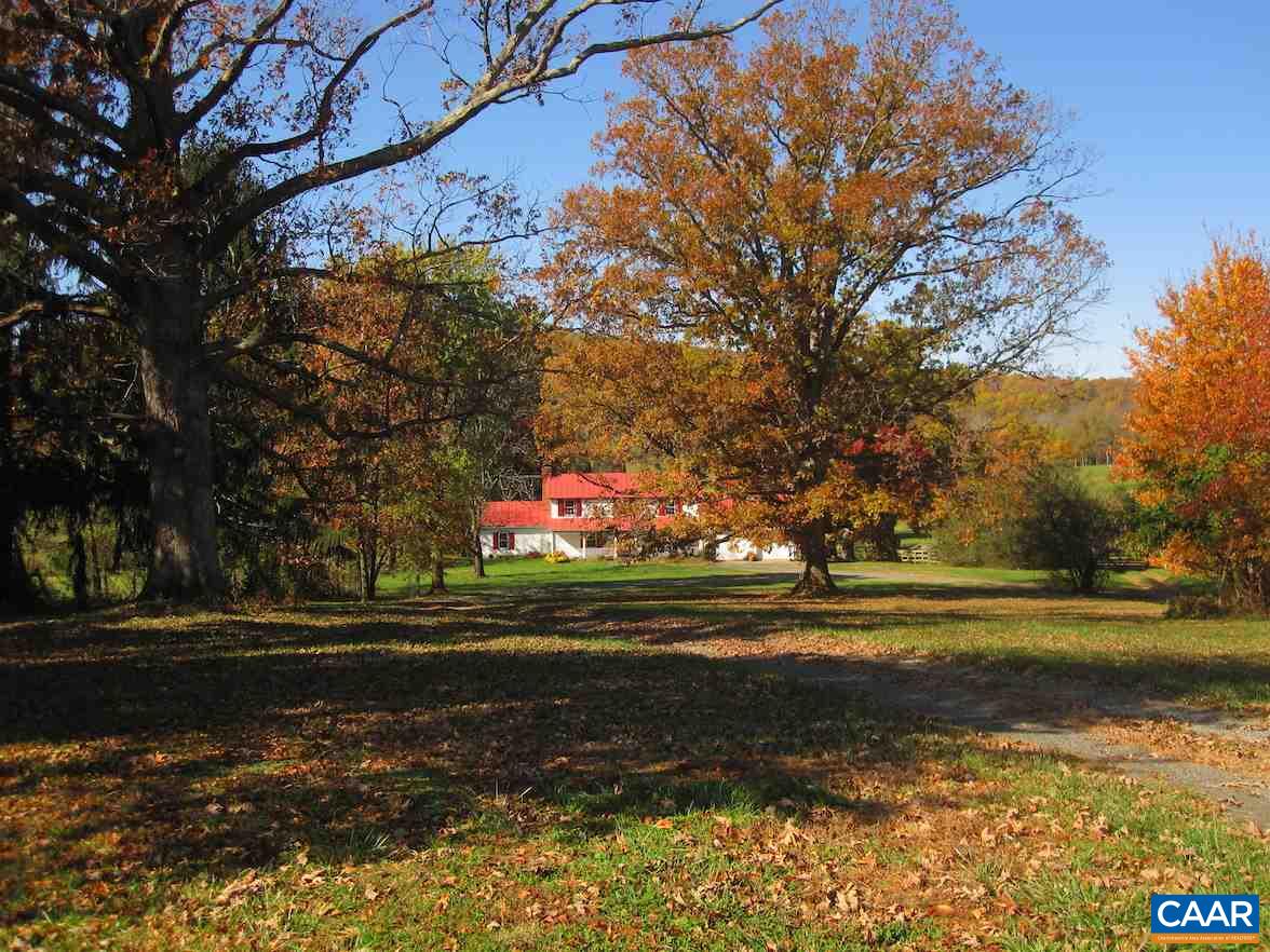 REDUCED:  Retreat to a private valley near Somerset and James Madison's Montpelier, Cowherd Mtn Farm enjoys fertile soil and abundant water.  Revolutionary War Vet Francis Cowherd purchased from James Madison and left his name on the mountain and farm.  Approximately 1/2 the farm is established pasture with the balance in mature forest.  This is the Keswick Hunt and suitable for horses & other livestock.  With morning sun, afternoon shade, & gentle slope, this is perfect for a vineyard.  The farmhouse has 3 br's and 2 baths for a farm mgr or as a staging area while you build on a knoll overlooking the valley to the mountains.  Not in conservation easement with potential tax benefits and priced well below assess.  Qualifies for Land Use.