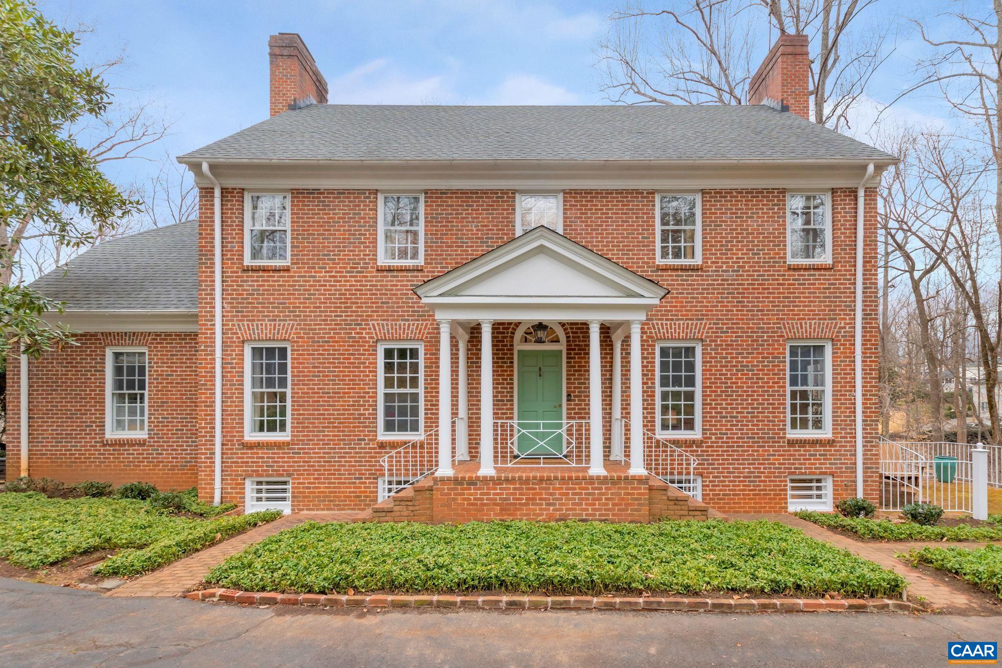 Elegant four bedroom home overlooking 1.5 acres of mature woodland in the coveted Flordon neighborhood mere minutes to every Charlottesville convenience and amenity. Striking a tasteful balance of timeless, fine details and modern touches, this home lives graciously, with plentiful spaces for entertaining as well as for relaxation. The welcoming foyer thoughtfully connects the main floor layout between living room, dining room, den, and gourmet kitchen with breakfast nook leading to an enchanting sunroom amidst the treetops opening onto the upper-level deck. Upstairs, four bedrooms and three baths are perfectly situated and equipped, including the owner's suite with walk-in dressing room and spacious ensuite bath with dual vanities, marble & tile shower, and soaking tub. Terrace level offers a home office, an exercise/bonus room, a fourth full bath, laundry with chute & storage space, and a large family room with wet bar opening onto the lower-level deck. Two-car pull-through garage provides generous parking. Highlights include brick & bluestone patios off the den and living room, multiple fireplaces, gorgeous hardwood floors, crown molding, custom millwork & built-ins throughout.