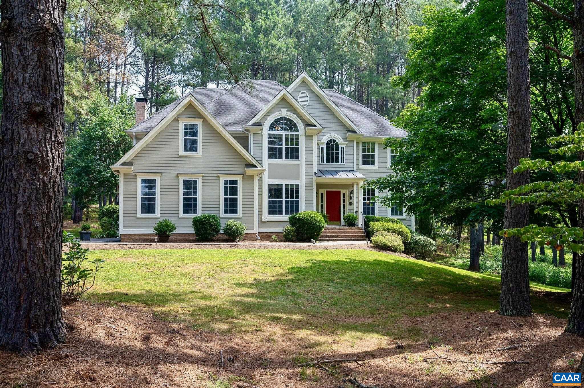 Homes rarely come on the market in Far Hills for a good reason! Far Hills is a Rural Preservation neighborhood (22 mins to UVA), a unique concept in Albemarle County where the 20 homesites are clustered on 2-3 acre lots & then surrounded by another 250+ acres of protected preservation land w/ trails for residents to enjoy through picturesque pasture, woods, stream & tree farm. This elegant home, sits on a sunny, elevated, corner lot w/ absolute tranquility & views of woods & wildlife. Newly renovated kitchen features gorgeous quartzite counters, white subway tile, white farm sink, new stainless gas range, range hood, wall oven & microwave. Sellers have also replaced water heater & both HVAC systems. Spacious, open floor plan includes 9' ceilings, true hardwood floors & extensive build-ins, crown molding, arched openings & pocket doors. 5 bedrooms plus a full laundry on the 2nd level. Walk-out terrace includes home office (or 6th bedroom), full bath & huge recreation room. Sought-after Western Schools (Meriwether Lewis Elem.), delightful picket-fenced garden, whole-house generator, abundant storage & so much more!