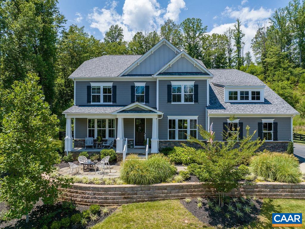 This stunning Whittington home, on 1.23 privately situated acres, is conveniently located just 12 minutes from UVA hospital and C’ville’s Downtown Mall, and less than 10 minutes from shopping, movie theater, restaurants and I64.  Chef’s dream kitchen, features an island, quartz countertops, Electrolux appliances, walk-in pantry, pull-out cabinet drawers, custom lighting, and opens to a generous screen porch that leads to the pool area, for indoor/outdoor entertaining!  Open concept first floor features 9’ ceilings, a two-sided fireplace, a bedroom with ensuite, a grand dining room, a light-filled office w/ French glass doors, a powder room, a butler’s pantry and a mudroom.  2nd floor, regal primary suite, w/sitting area, spacious ensuite w/separate vanities, oversized glass shower, soaking tub and a magnificent walk-in closet/dressing room awaits. Three additional bedrooms (one w/ensuite, and two w/a Jack & Jill bath), a sitting area and the laundry room complete the second floor!  The basement features a sixth bedroom, rec room, wet bar, and full bath with access to the back yard. Enjoy a luxury vacation everyday in this Energy efficient, Pearl Certified home, w/tankless water heater and solar panels!  7/30 Open House Cancelled.