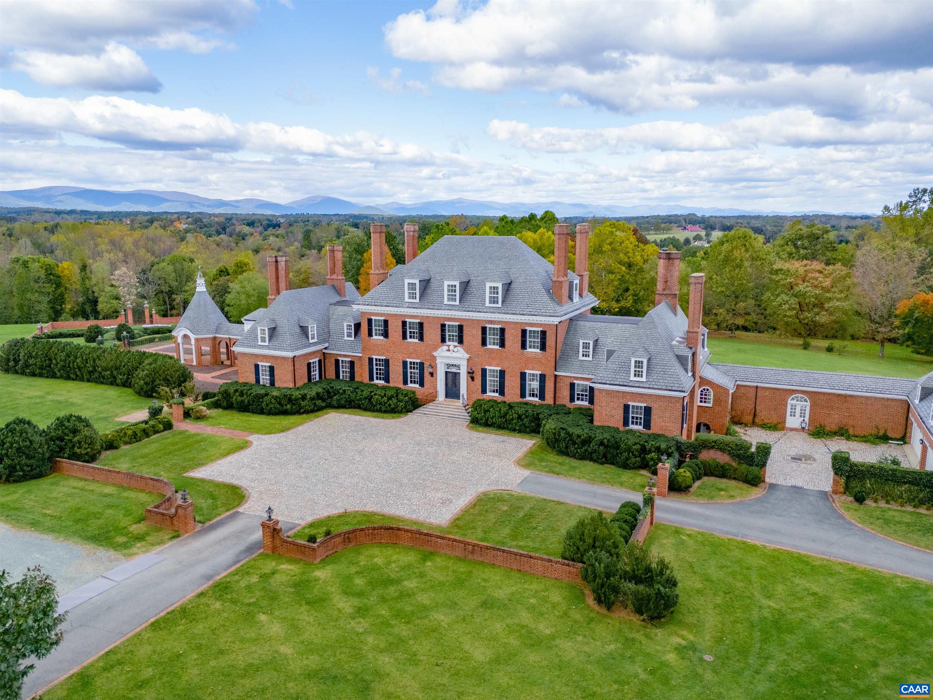 Thomas Jefferson, Stanhope, Johnson, Gillette Gardens, Farmington. Designed by renowned architect Stanhope Johnson in the Georgian Revival style, Gallison Hall is situated on 43 acres of land framed by the Blue Ridge Mountains. Enjoy a serene countryside experience surrounded by historic Charlottesville communities while being conveniently close to the University of Virginia, Barracks Road, and downtown Charlottesville. The meticulously designed grounds, courtesy of celebrated landscape architect Charles Gillette, have begun to be restored. Newly renovated one bedroom apartment with kitchen and full bath above garage. In addition to the main estate, property includes grand limestone indoor pool pavilion, pond, multi-use tennis, gym, and garage facility with an unfinished two bedroom apartment.