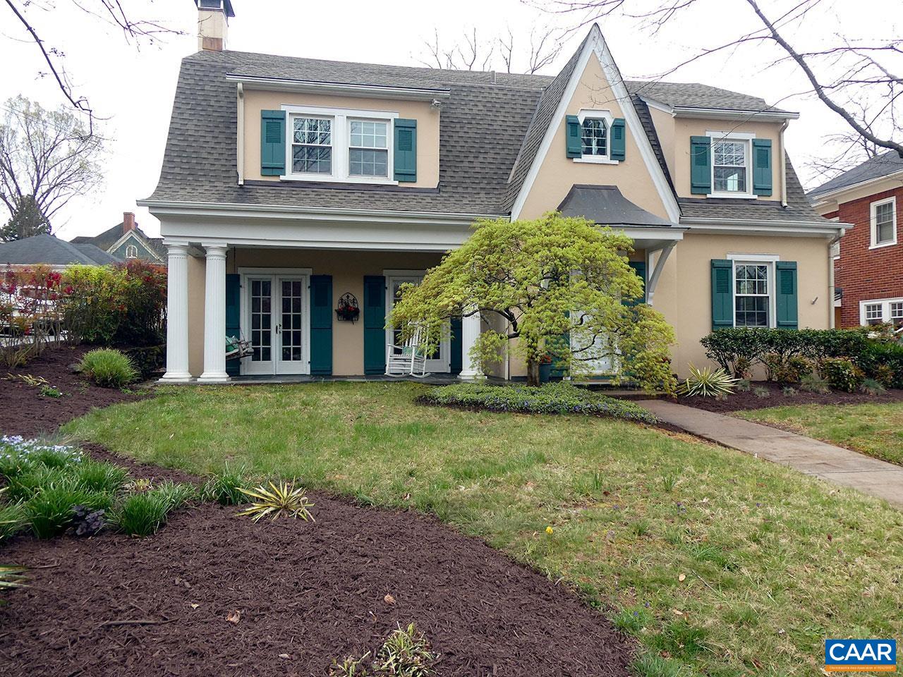 Downtown Charlottesville with commercial potential. A story-book home with charm and character rumored to be one of the Sears Roebuck houses.  From the moment you walk into the entry hall, you will fall in love. The owners added a 2-story addition in 1999 to make this 1920's classic perfect for today. Thoughtful details, spacious rooms, a delightful rear yard with a garage. Live upstairs and have your public offices on the main level! Zoning allows many possibilites.
