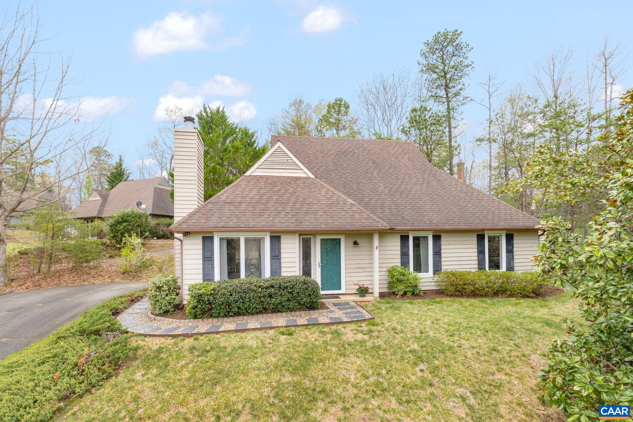 Open House Saturday April 12th 2-4PM and Sunday April 13th 2-4PM. One level living in the highly desirable Mill Creek South neighborhood with mountain views! This 3 bedroom/ 2 bath sunny home features a kitchen with granite counters, ceramic tile floors, stainless appliances, pantry, tiled backsplash, newer lighting, formal dining room with direct access to a spacious deck. Wood burning fireplace in the sunny living room. Lots of natural light. Nice closets, attic storage and outside storage shed. Mill Creek South is located minutes from UVA medical center, Fifth Street shopping, Wegmans, Downtown Charlottesville, and the Monticello Trail.
