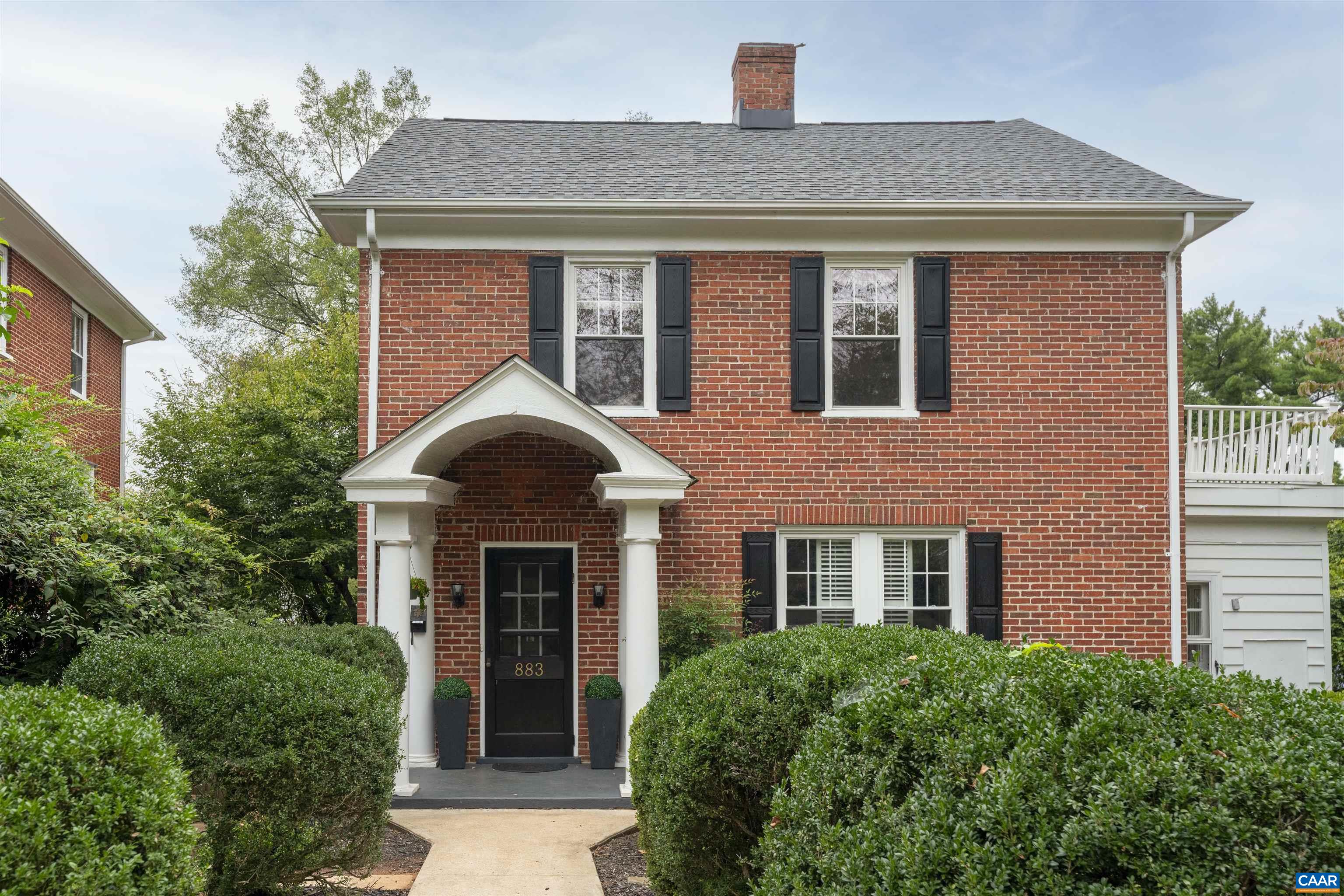Totally charming, 1929, classic brick home located in north downtown...Tastefully renovated and updated without losing the original character...9' ceilings, built-in bookcases, beautiful woodwork, trim and crown moldings...Sun filled spaces on three levels...Phenomenal, professionally landscaped yard with mature plantings offers room for relaxation, play, and entertaining...private, off-street parking...Walkable community with wide streets and sidewalks...Quick access to major roadways, UVa and Downtown ...Recent upgrades include: new roof 2022, replacement windows, renovated bathrooms, exterior painted 2022, and new Plantation shutters...