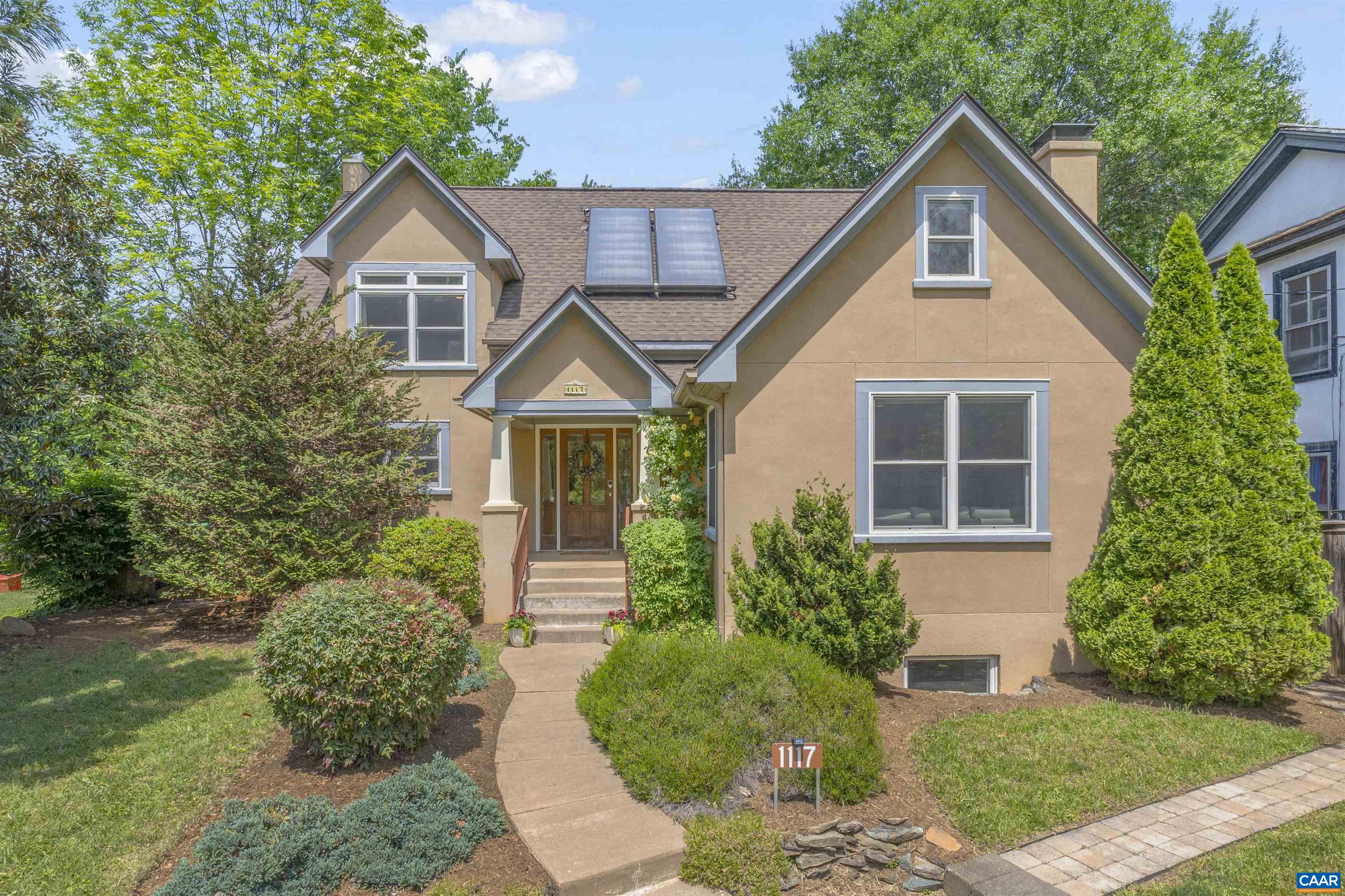 OPEN SATURDAY, 5/10 12-2pm! NORTH DOWNTOWN home featuring 5 beds, 4 baths with new and refinished BEAUTIFUL HARDWOOD FLOORS, FRESH PAINT and BASEMENT APARTMENT with NEW LVP floors, NEW sound proof door and outside entrance offering the potential for an IN-LAW SUITE/RENTAL INCOME! Other features include: multiple home office options, two 1st floor bedrooms and full bath, a Rumford Fireplace in the Living Room and a GRACIOUS PRIMARY SUITE with vaulted ceiling, tons of natural light, 2 walk-in closets, ensuite bath and upstairs laundry. Enjoy your OUTDOOR PARADISE with mature landscaping, a fenced backyard, large patio for entertaining or relaxing and large storage shed. An easy 1/2 mile stroll to the vibrant Downtown Mall and a short walk to Meade Park and Onesty Aquatic Center pool.