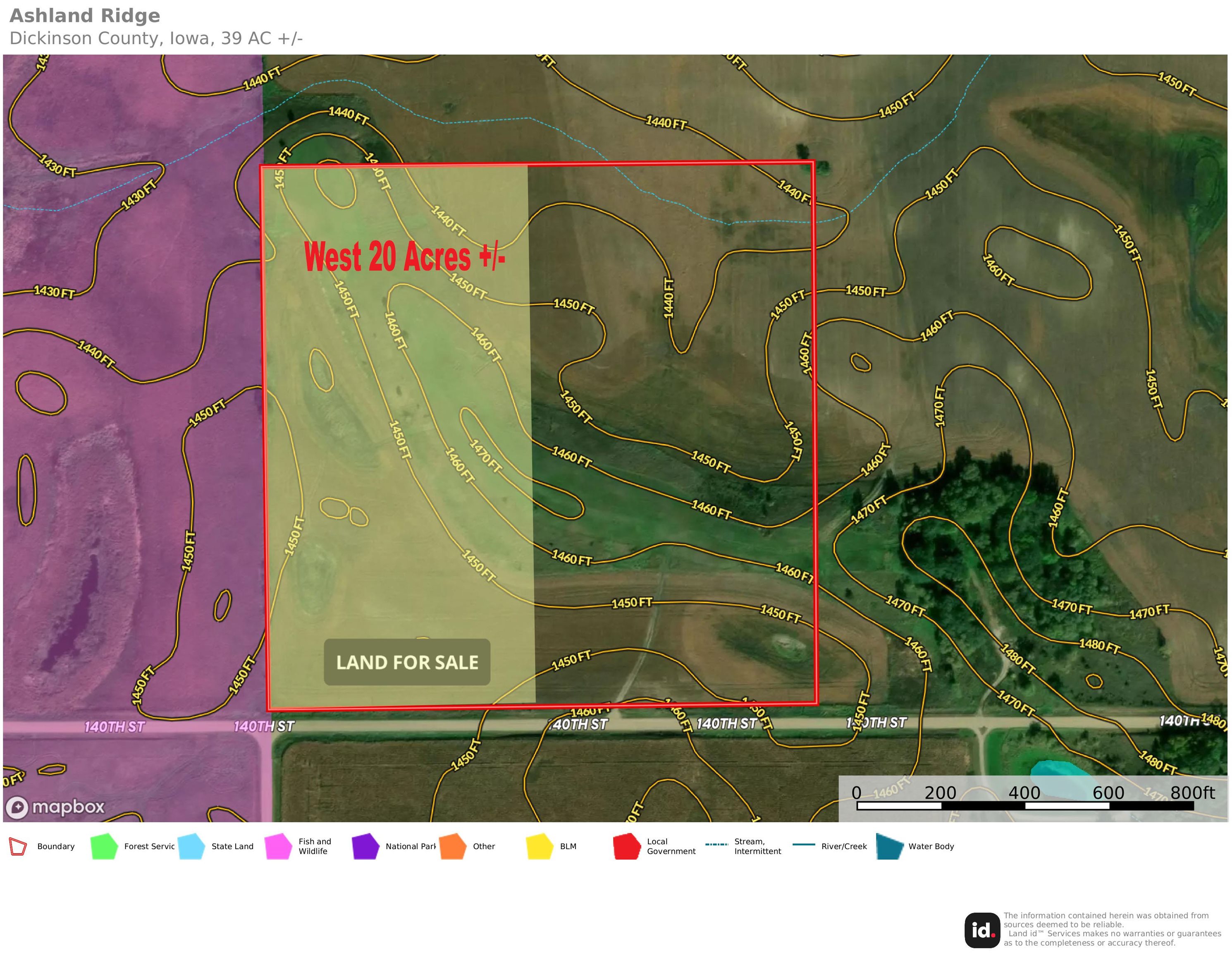 W 20 Acres 140th St, Spirit Lake, IA 51360 