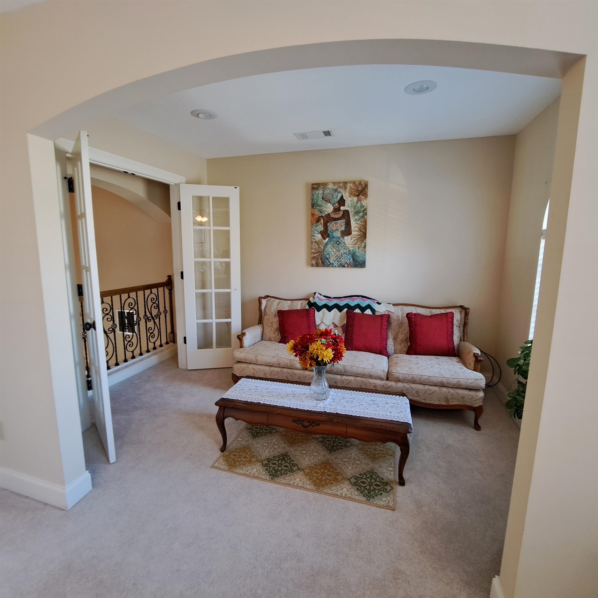 Door opening to stunning view of the downstairs.
