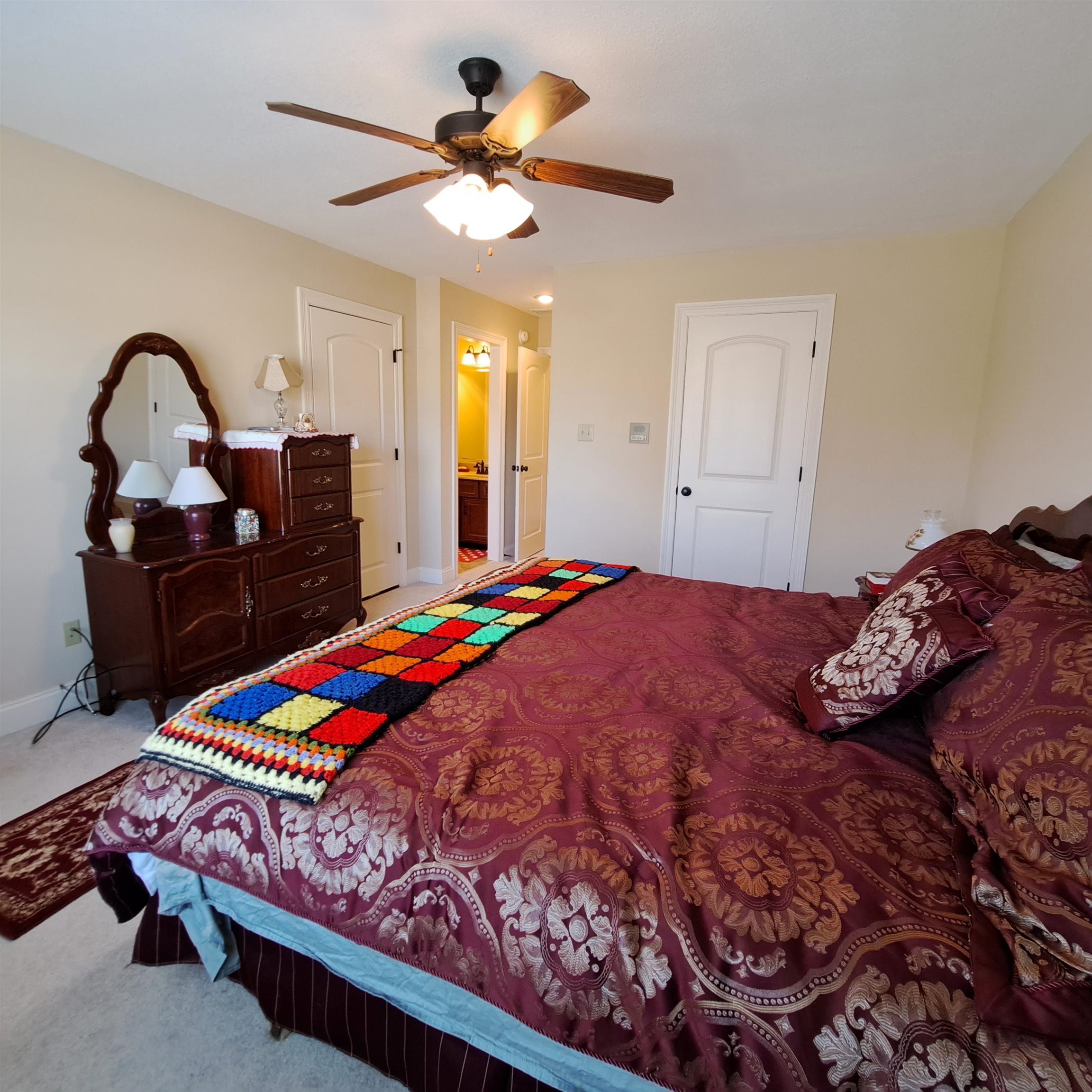 With shared bath but private dressing area.