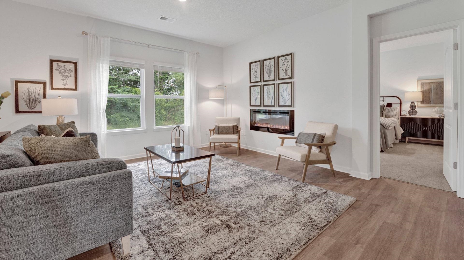 Living room featuring wood-type flooring