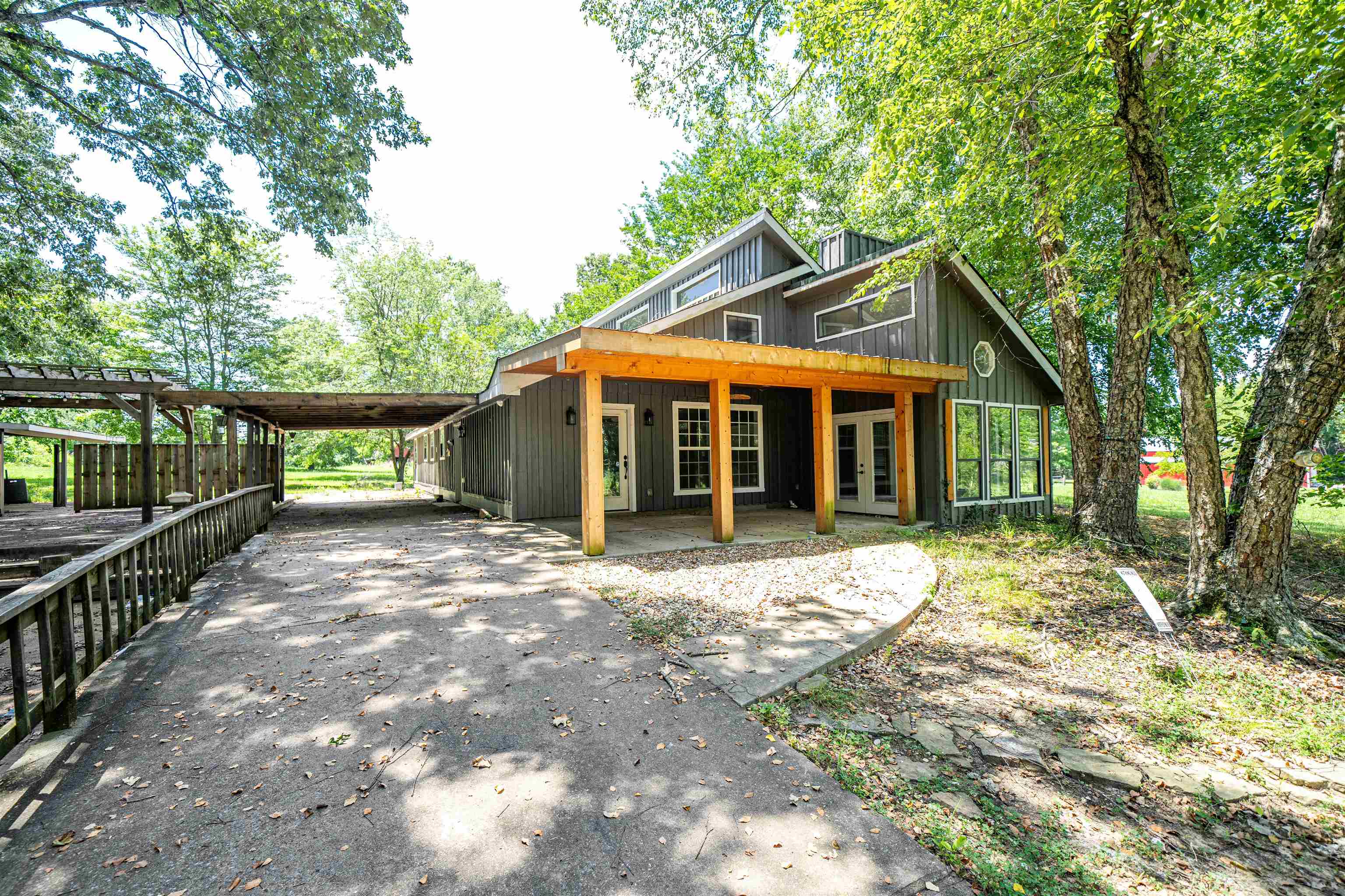 Exterior space featuring french doors