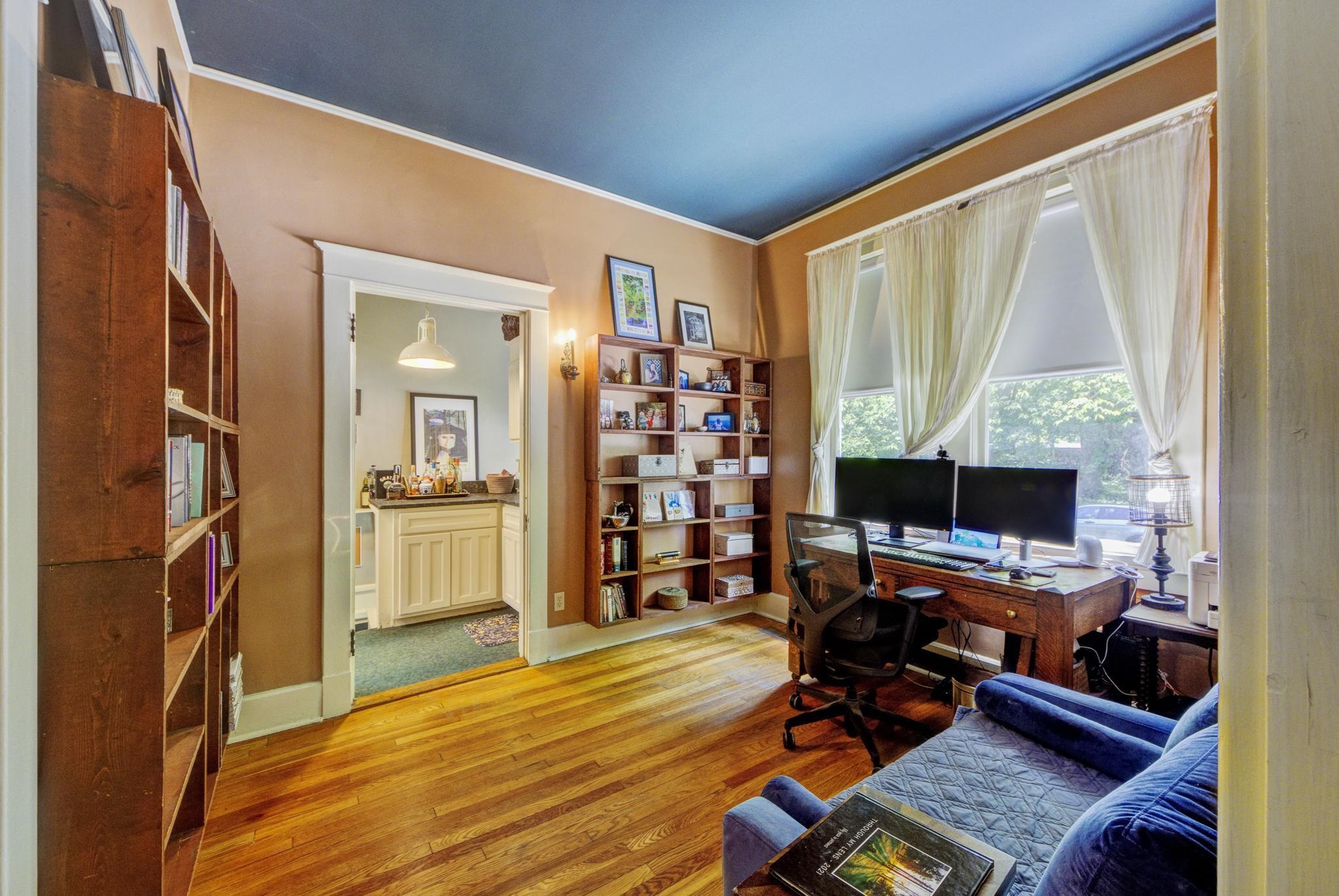 This room faces the East, and gets wonderful morning light.  Currently used as an office, although it could be a great breakfast room, if needed.