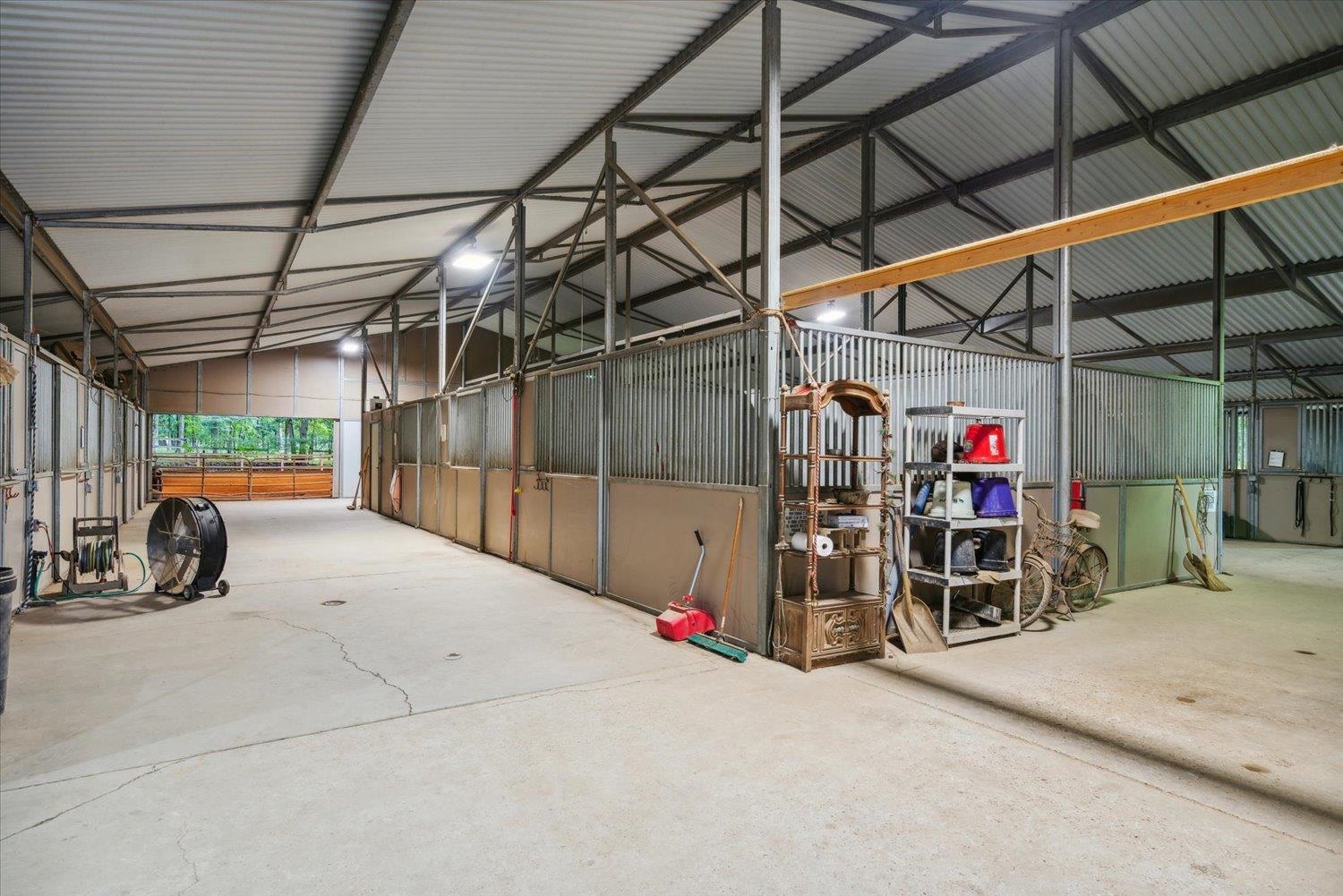 View of horse barn