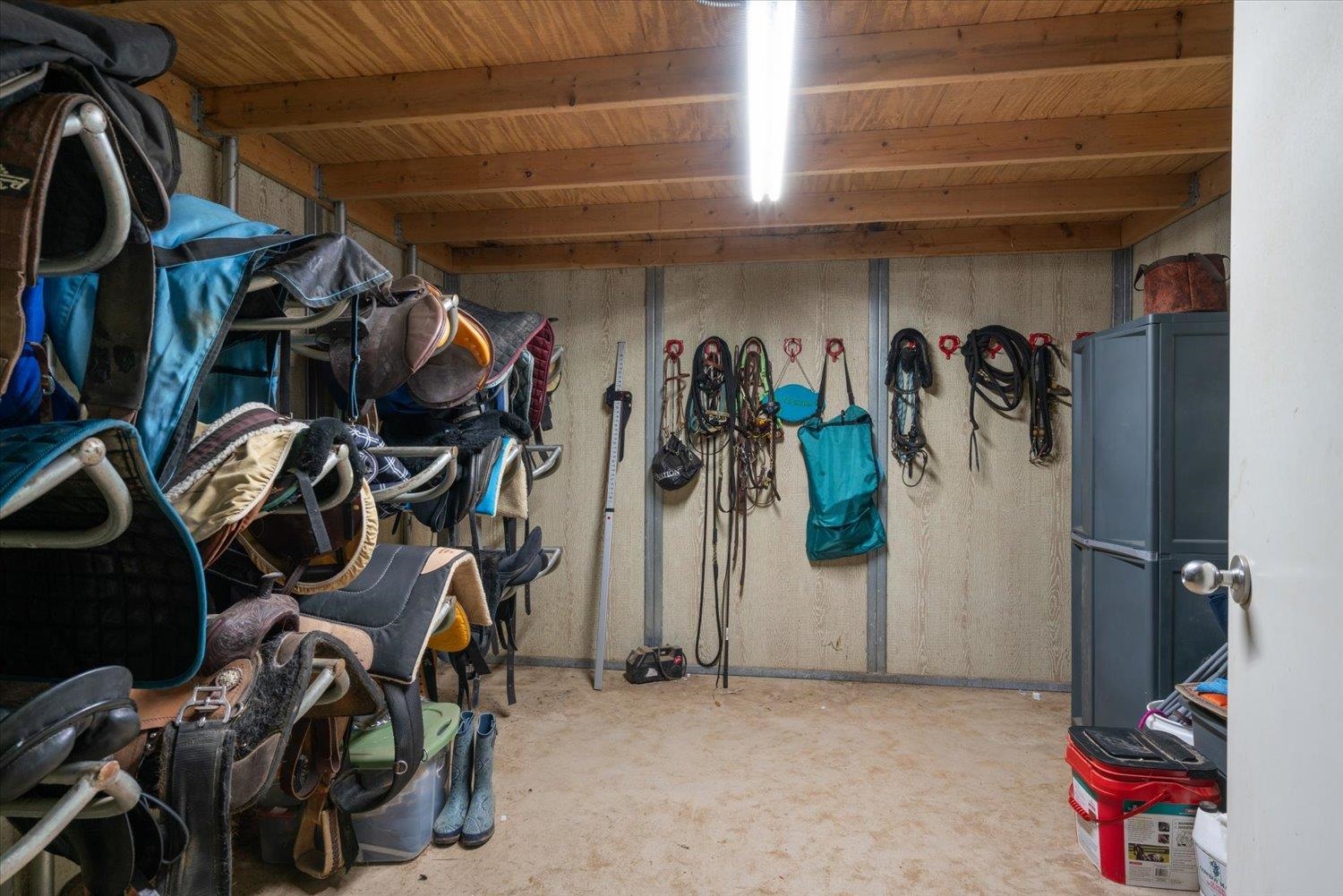 View of horse barn