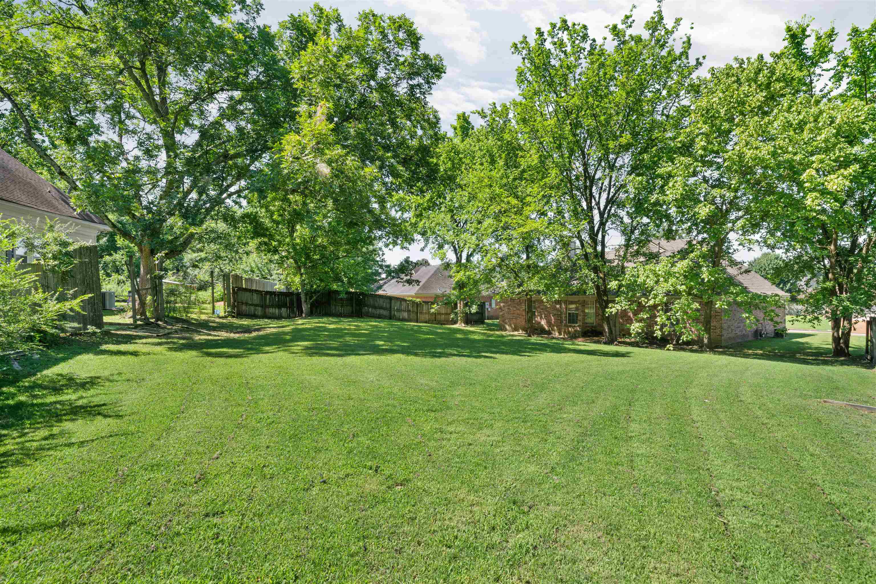 View of large back yard area