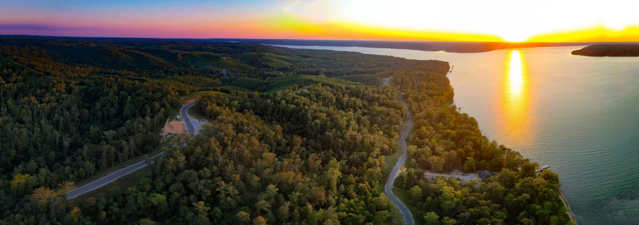 Stunning evening sunsets with quiet waters