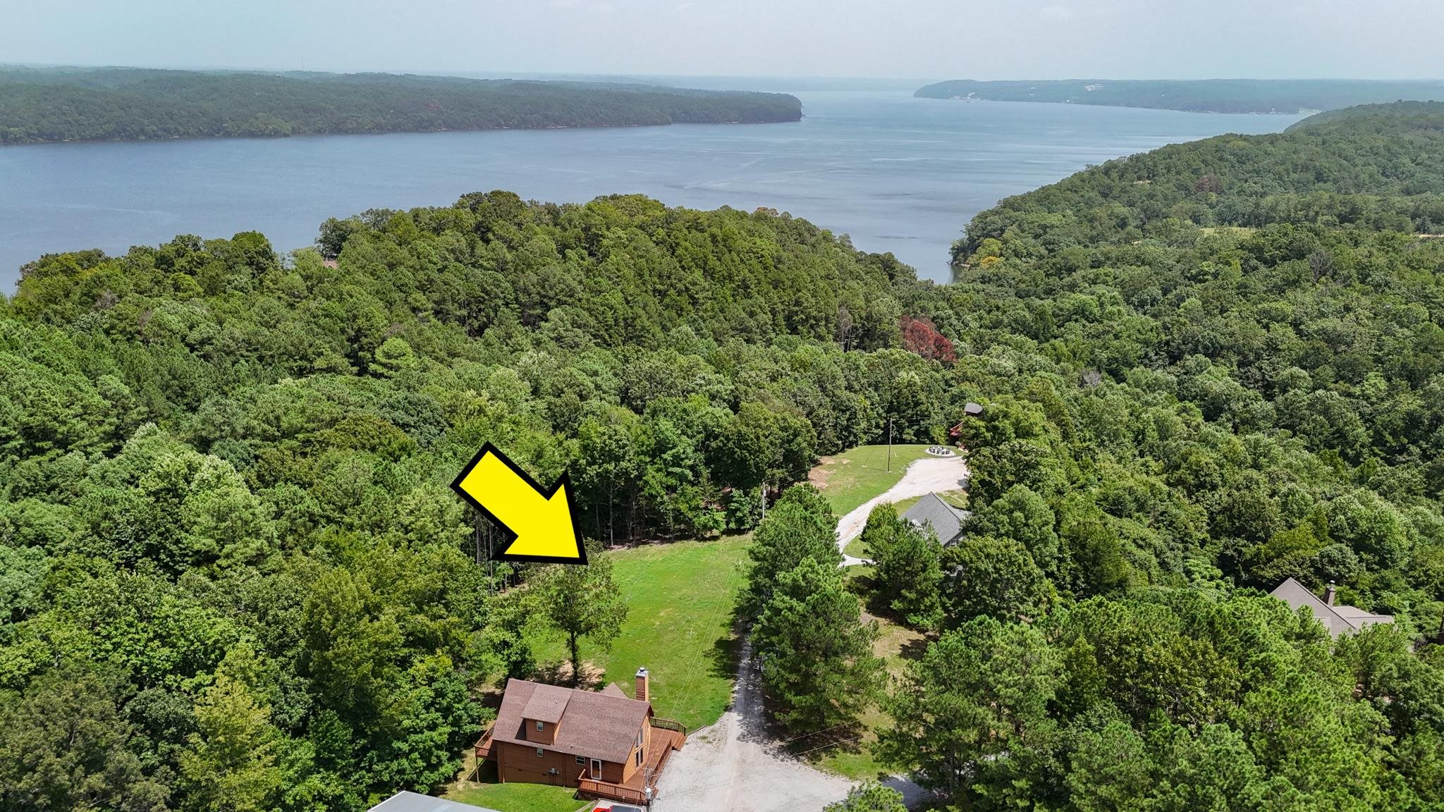 Bird\'s eye view featuring a water view