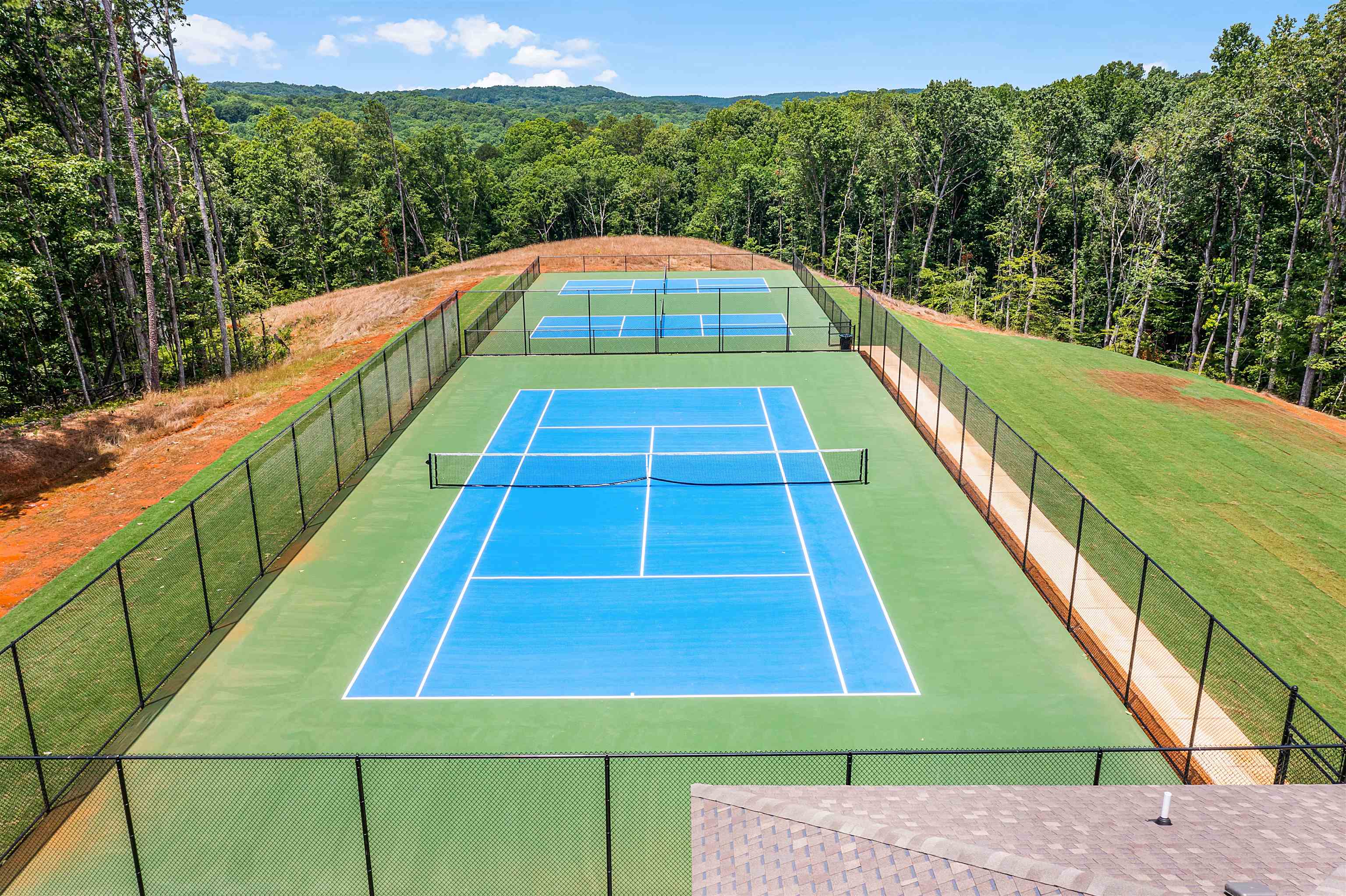 View of tennis court