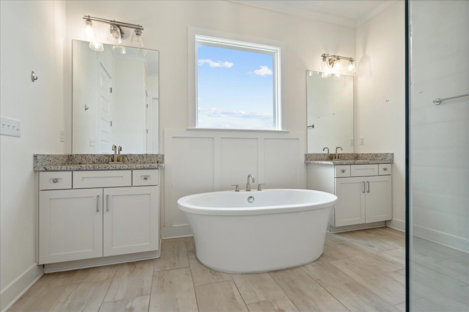 Bathroom with double sink vanity