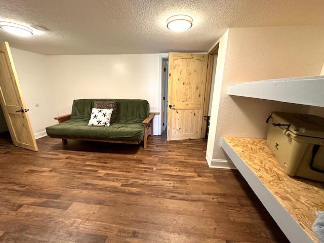 Bonus room featuring a textured ceiling and wood-type flooring