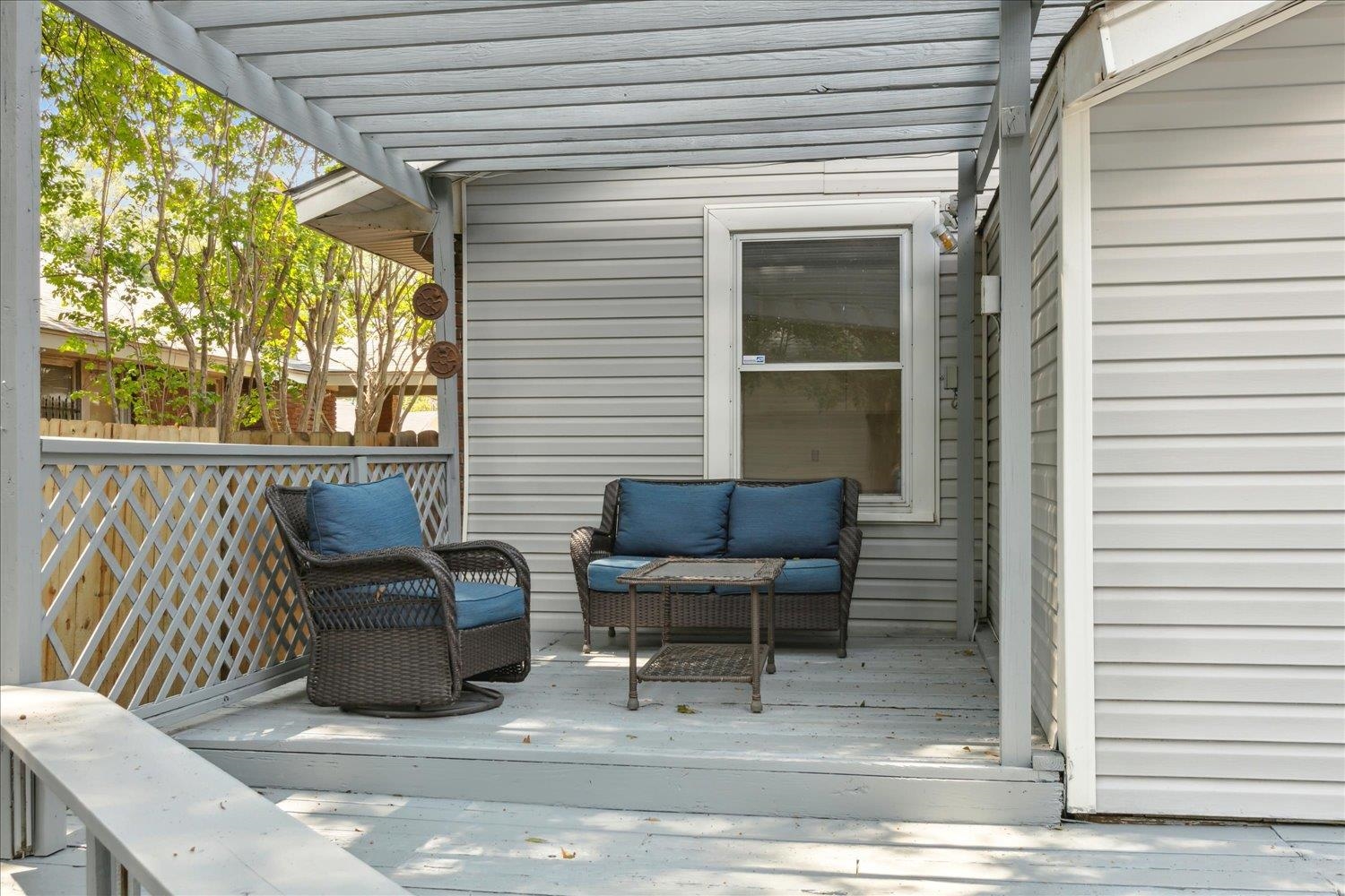 View of wooden deck