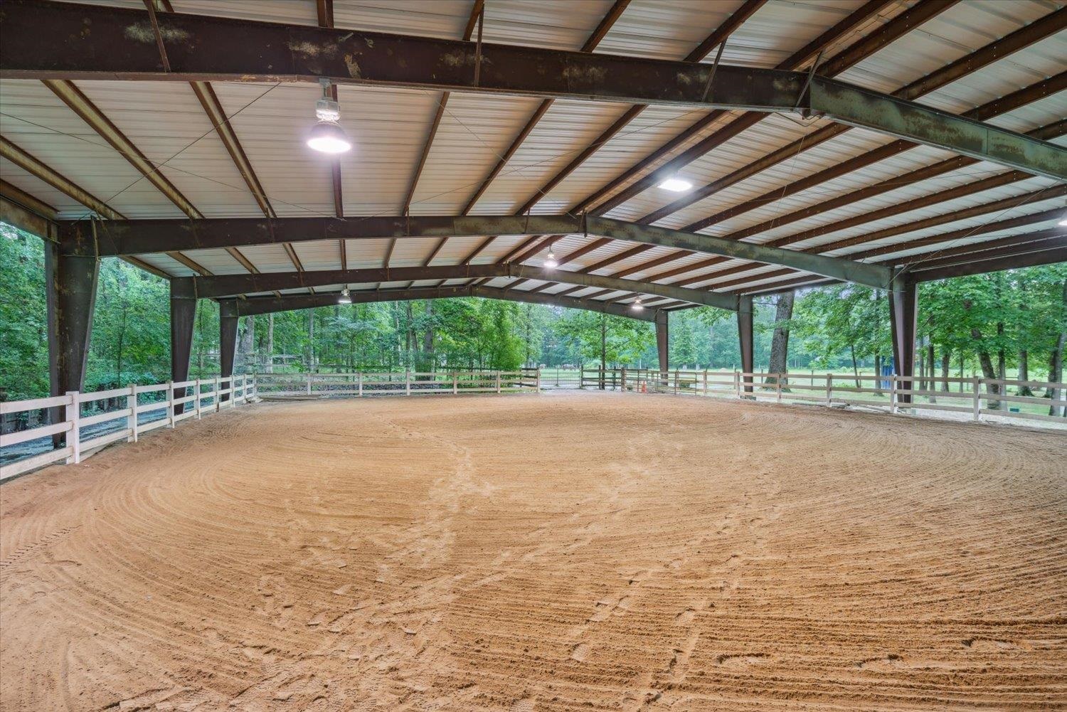 View of horse barn