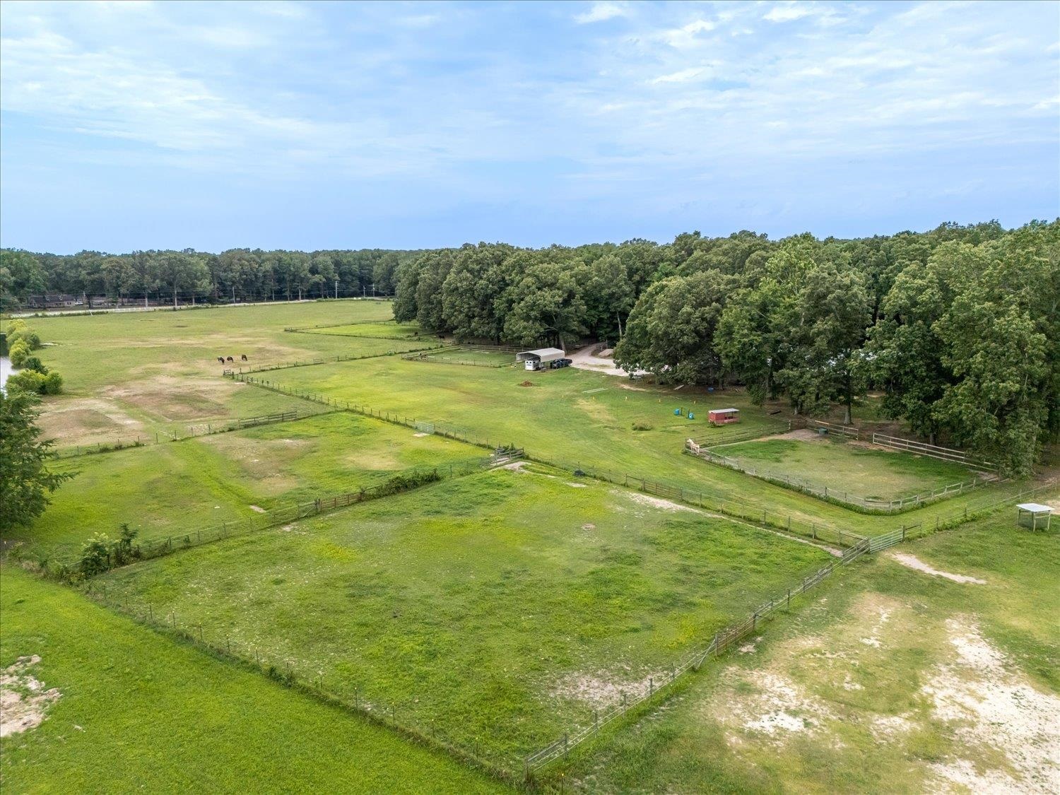 Aerial view with a rural view