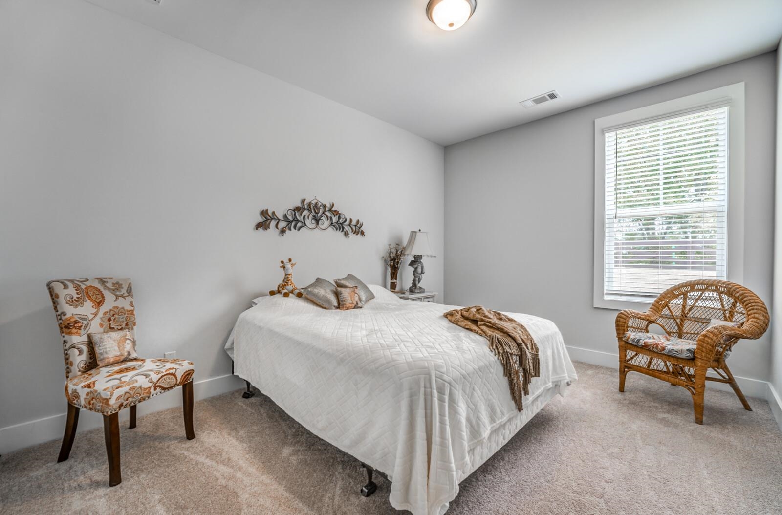 Bedroom with carpet floors