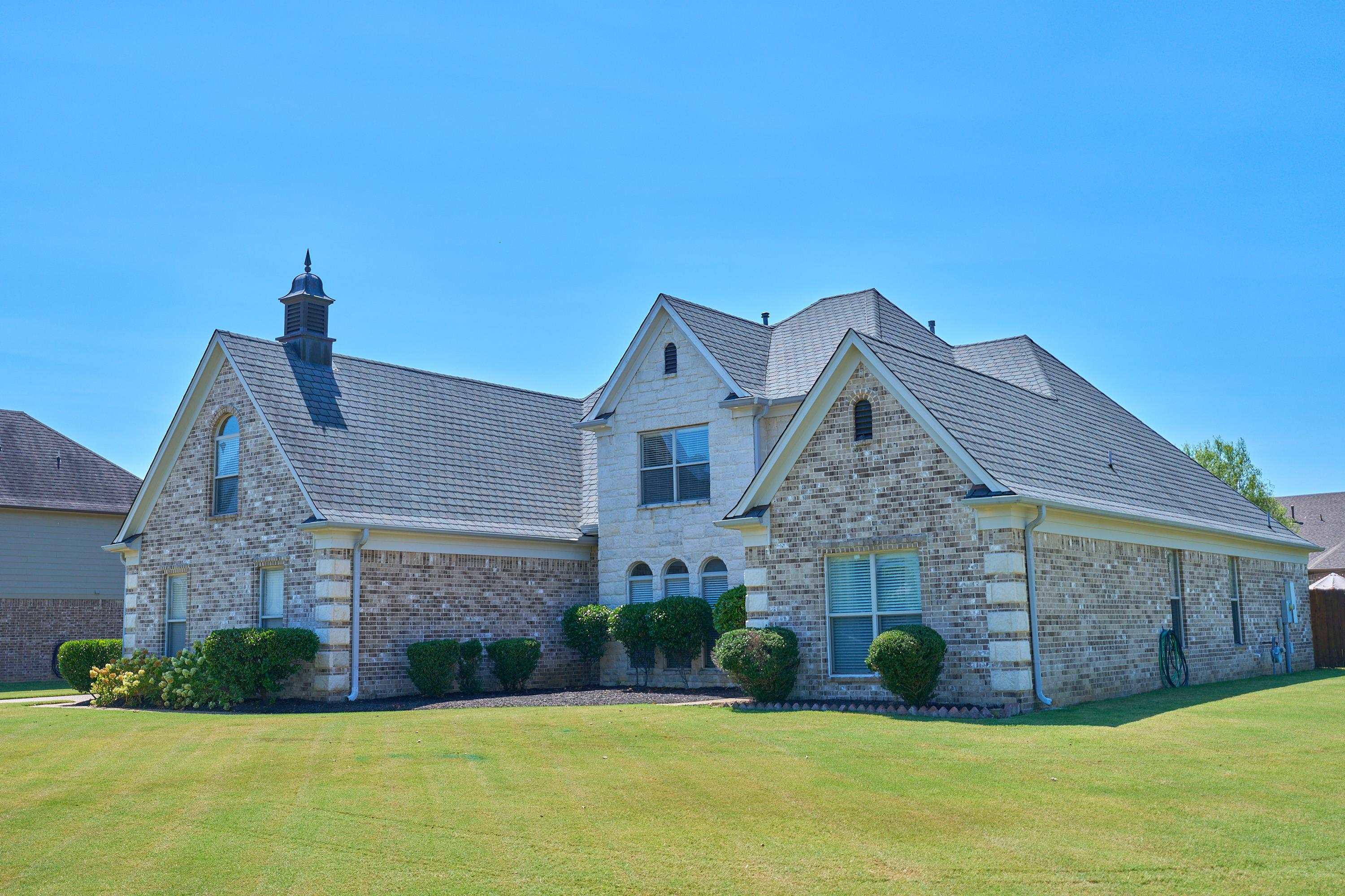 Beautiful elevation of this up to date gorgeous home.  It\'s on a large Fenced corner lot, almost 1/2 acre.