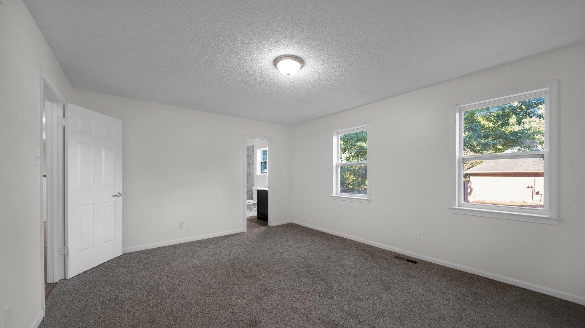 Interior space with a textured ceiling