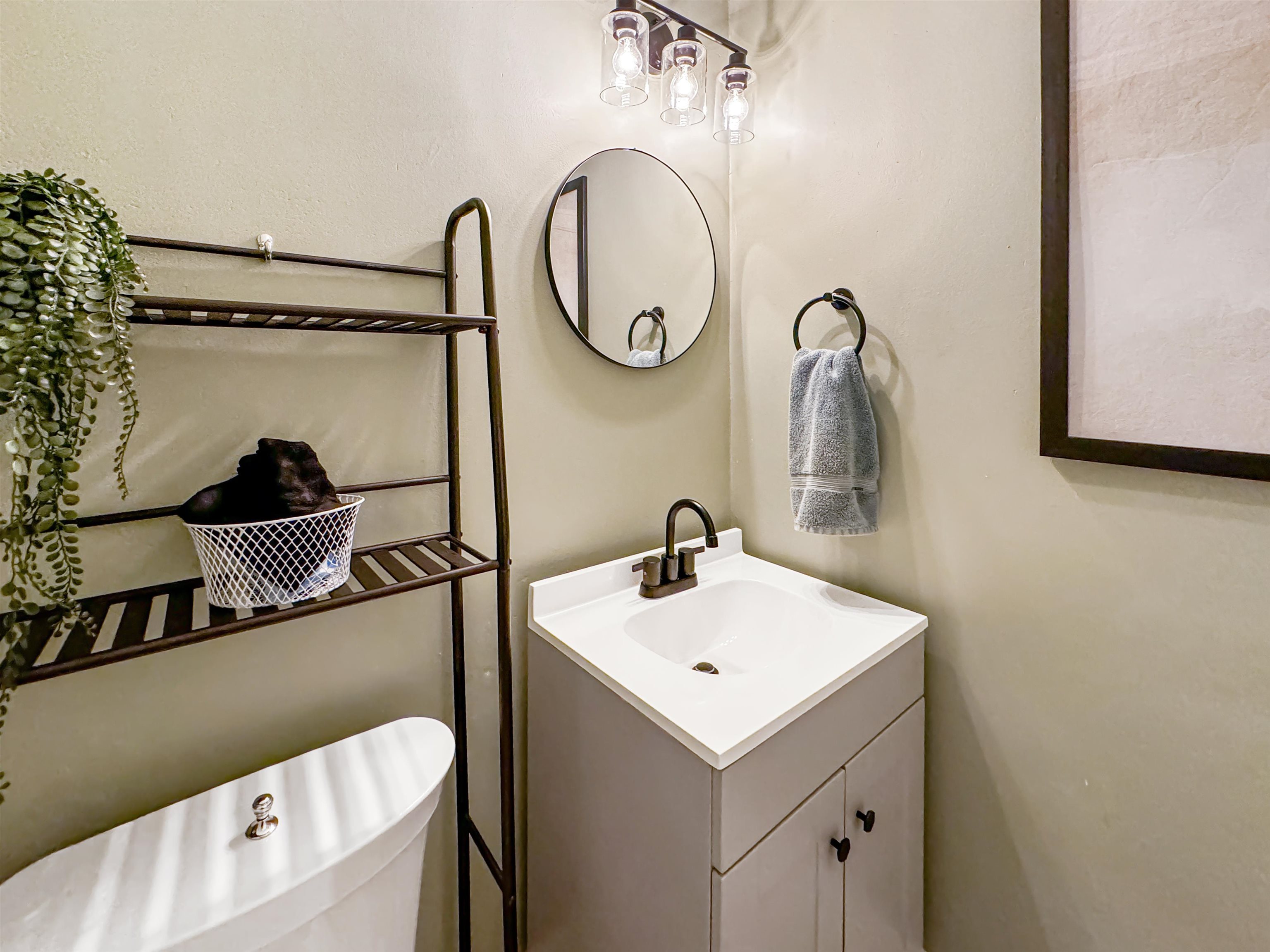 Bathroom with vanity and toilet