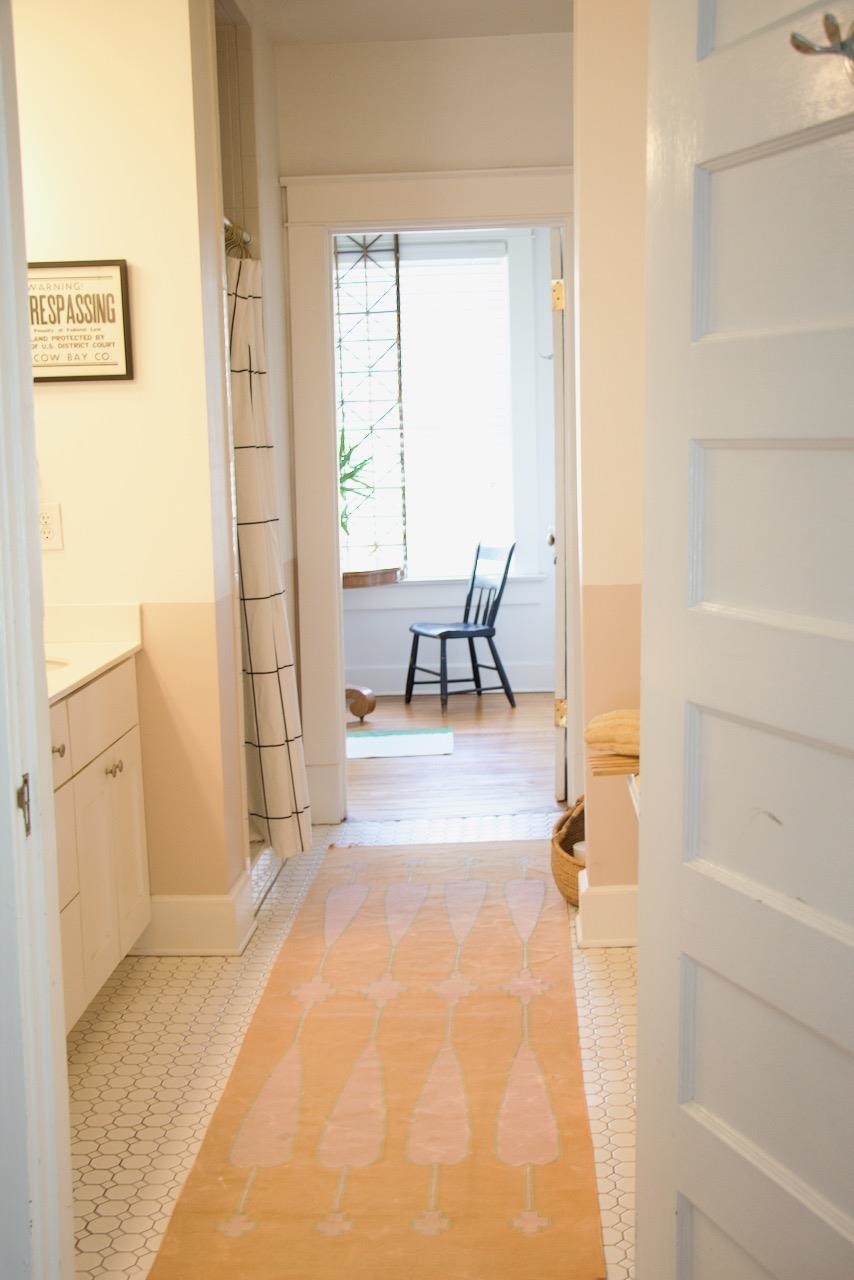 Bathroom with walk in shower and vanity