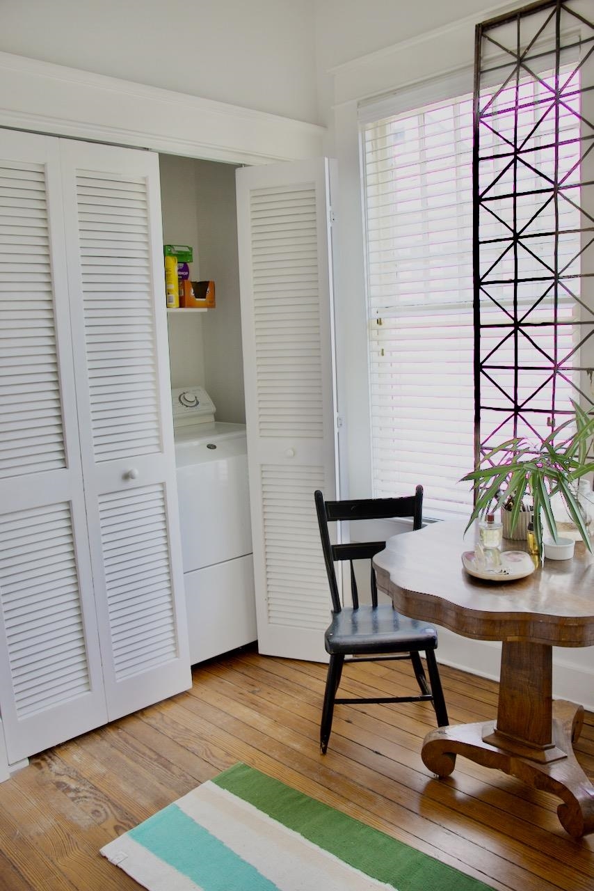 Interior space with wood-type flooring and washer / clothes dryer