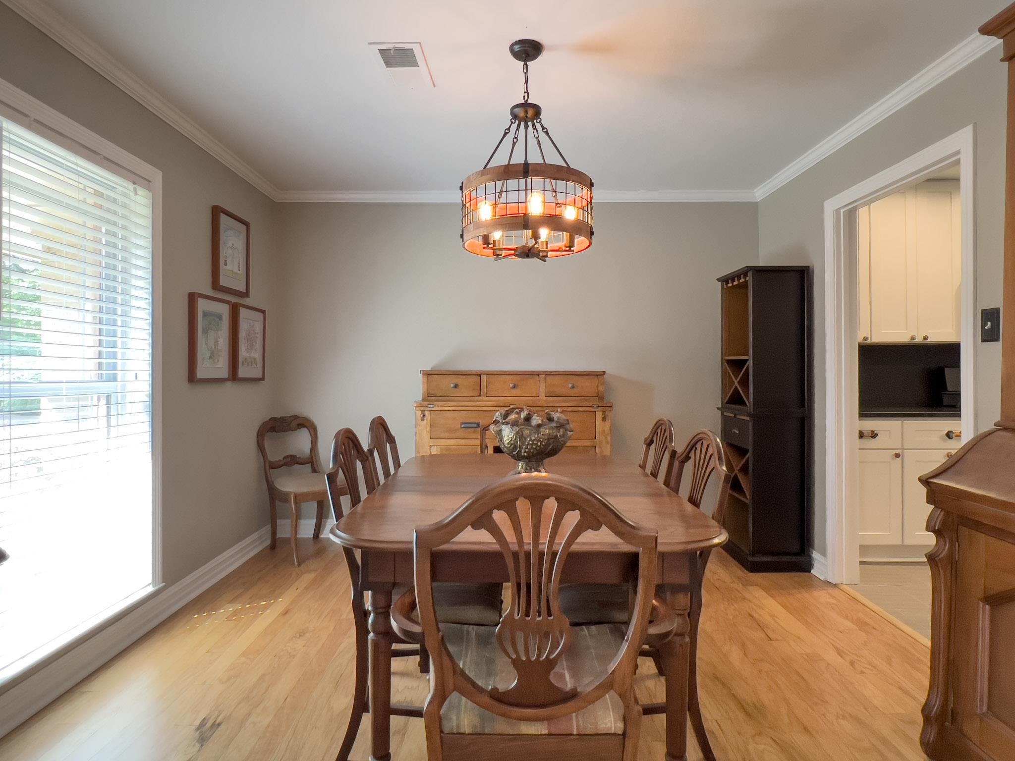 Dining room with beautiful hardwood floors