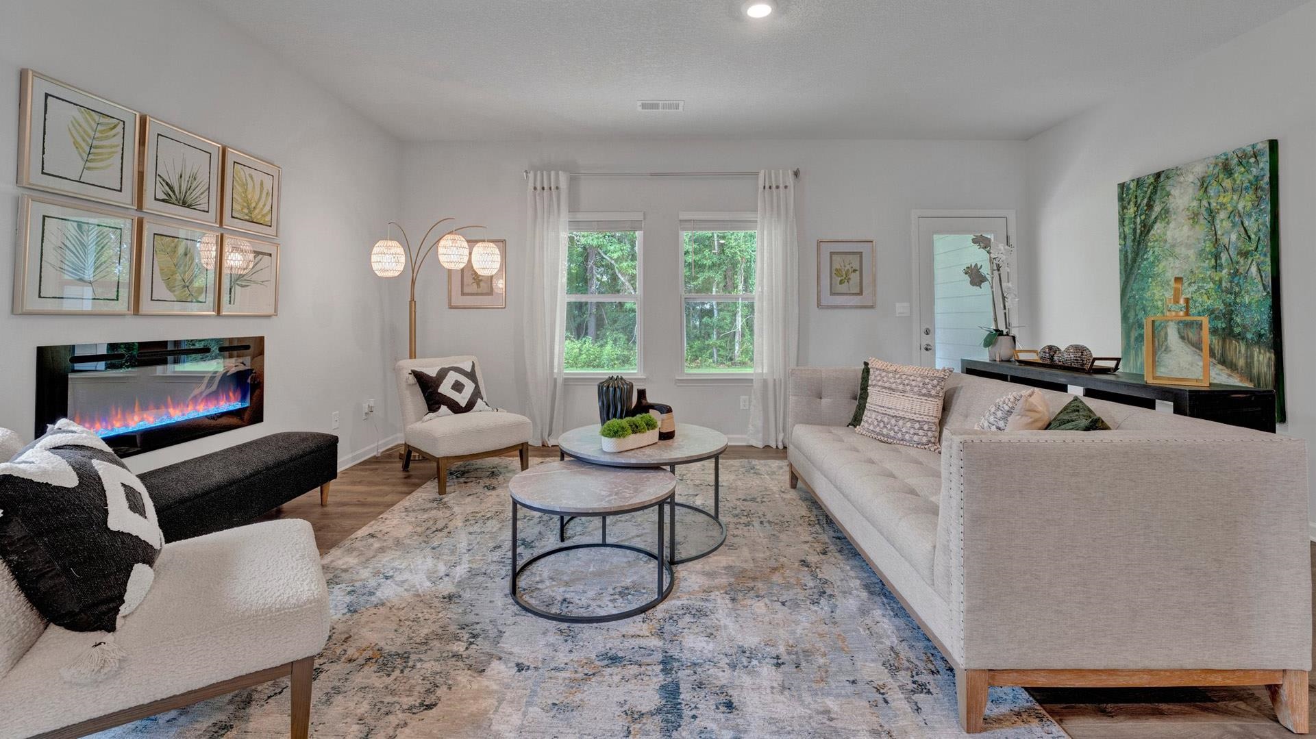 Living room featuring light hardwood / wood-style flooring