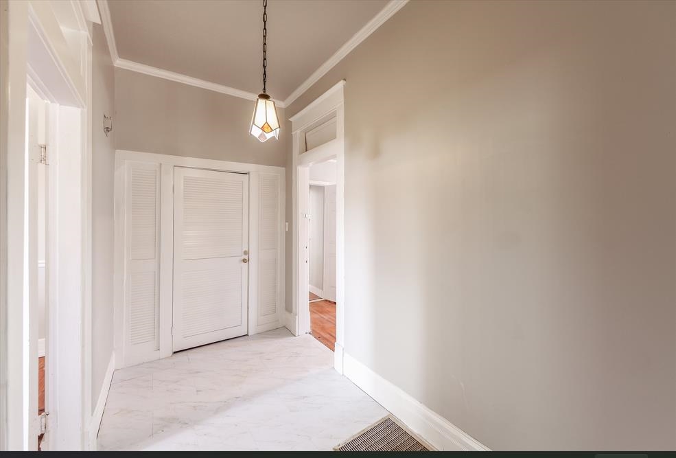 Hall with crown molding