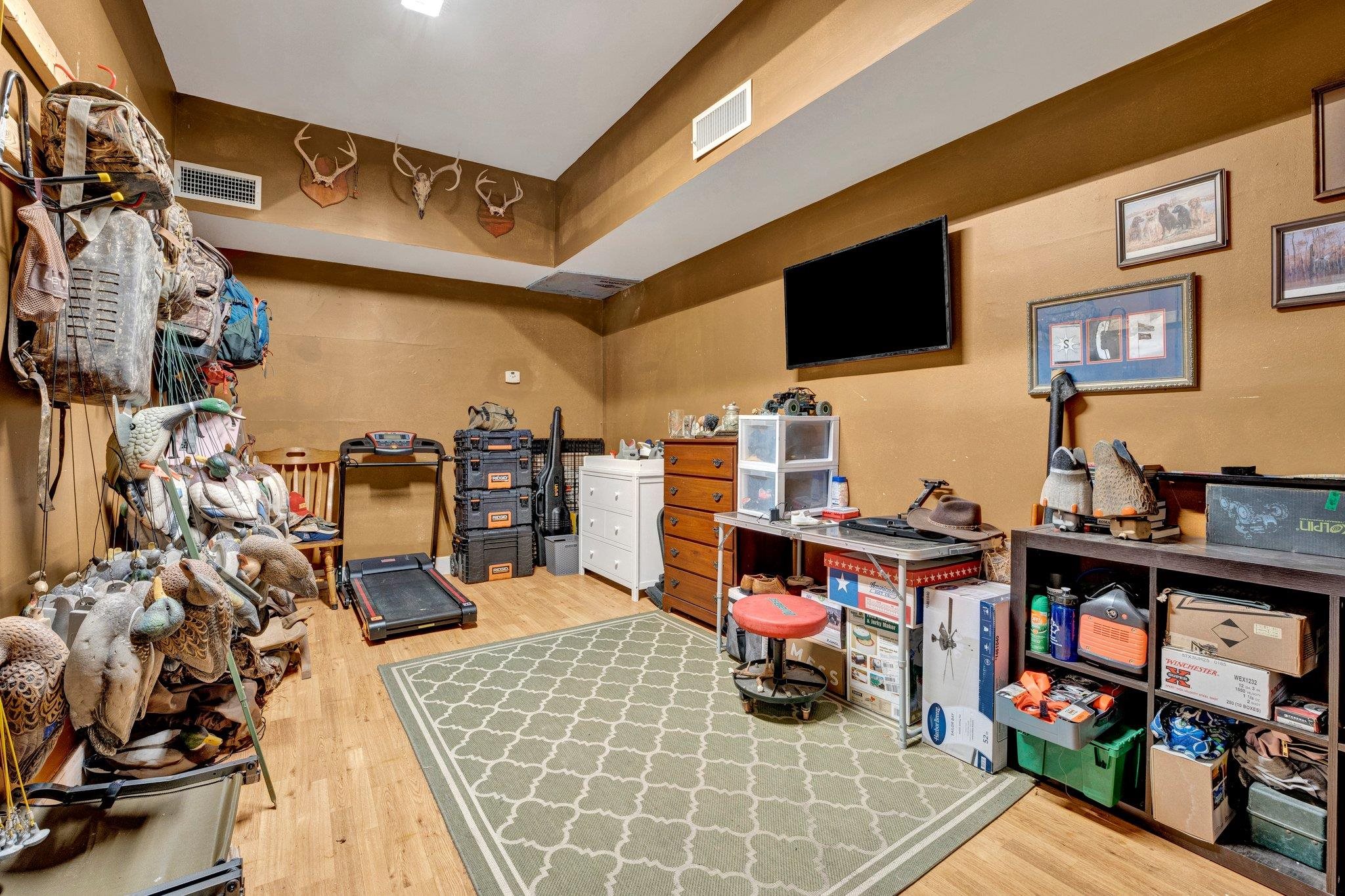 Office/Workshop  space with wood-type flooring