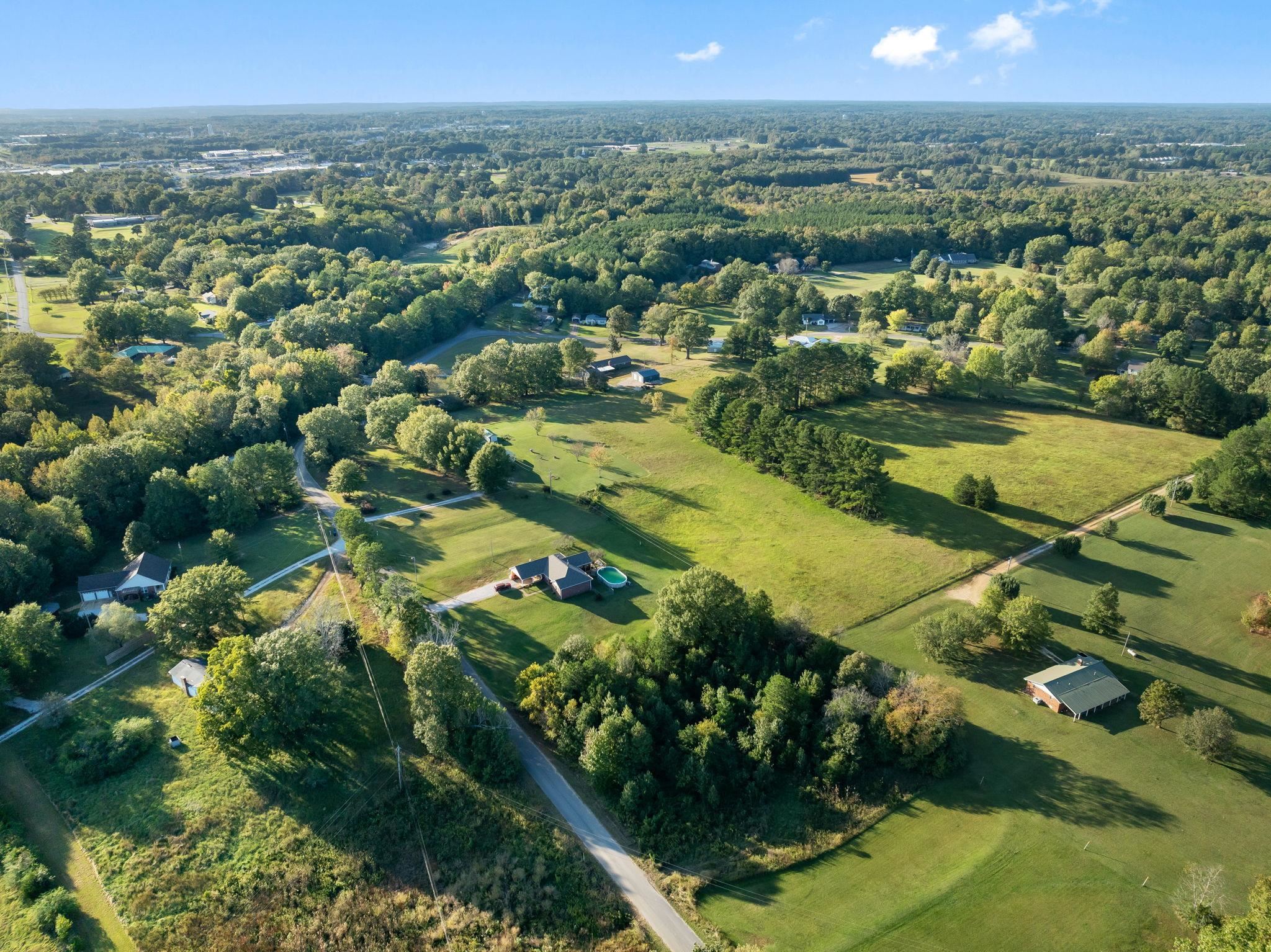 Aerial view with a rural view