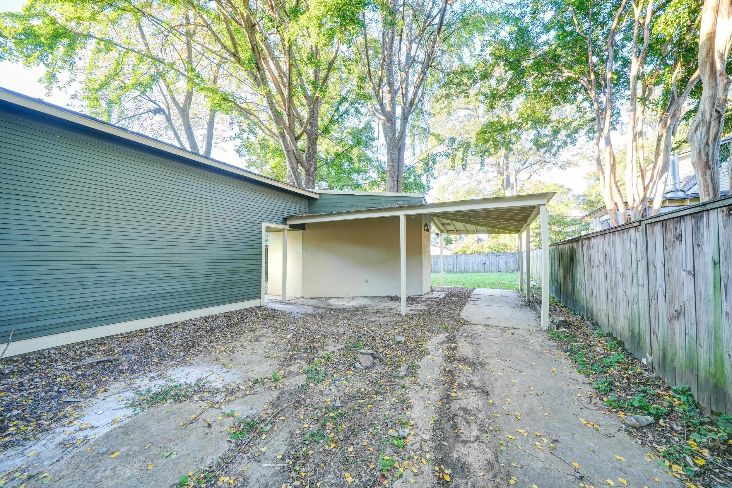 View of home\'s exterior with a patio area