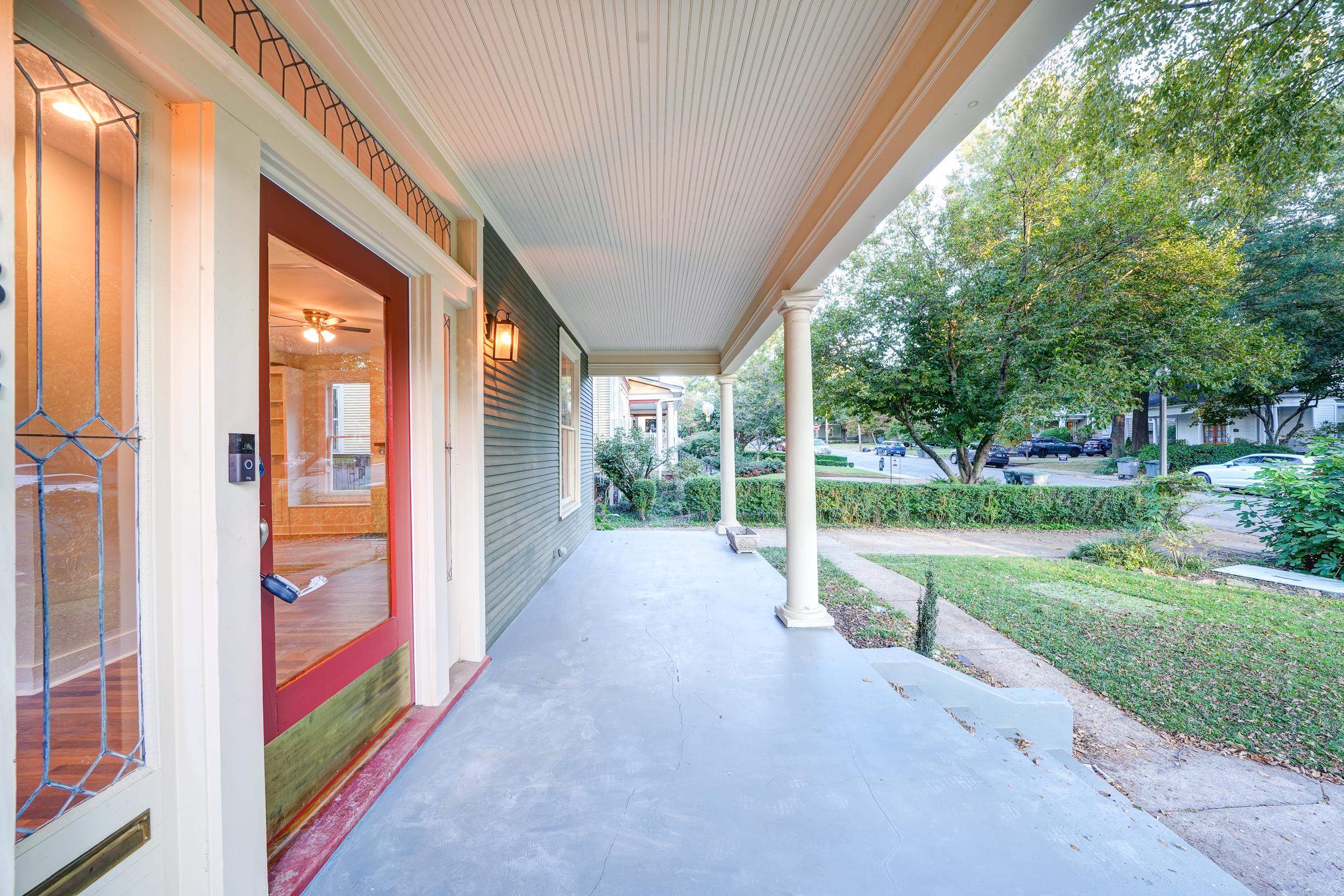 View of patio with covered porch