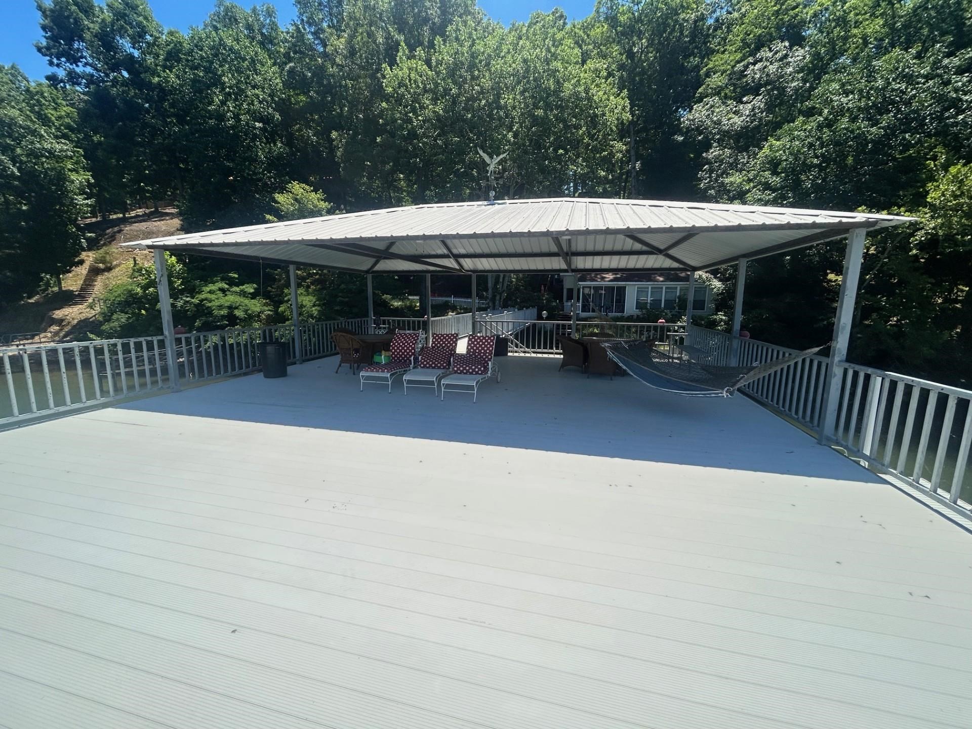 Wooden deck with a gazebo