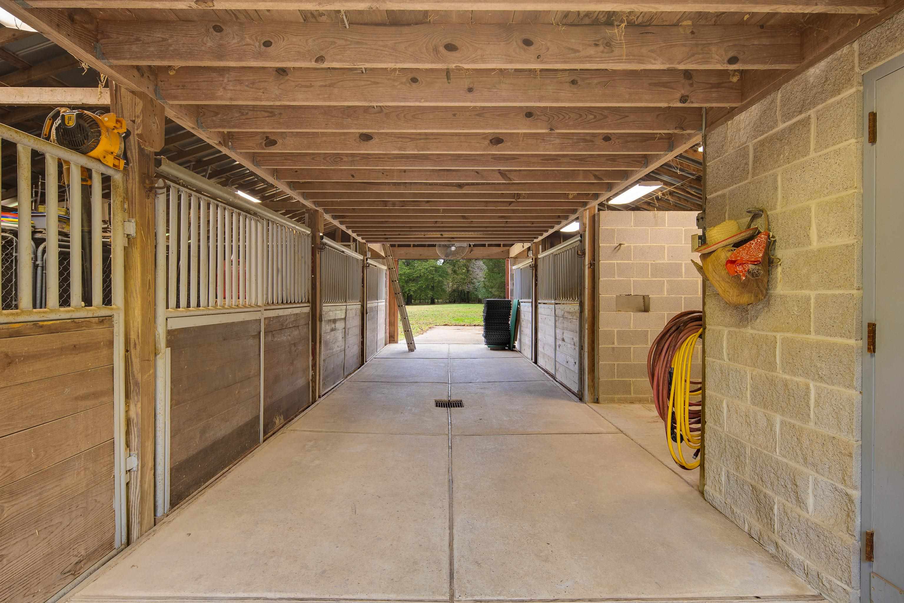 View of horse barn