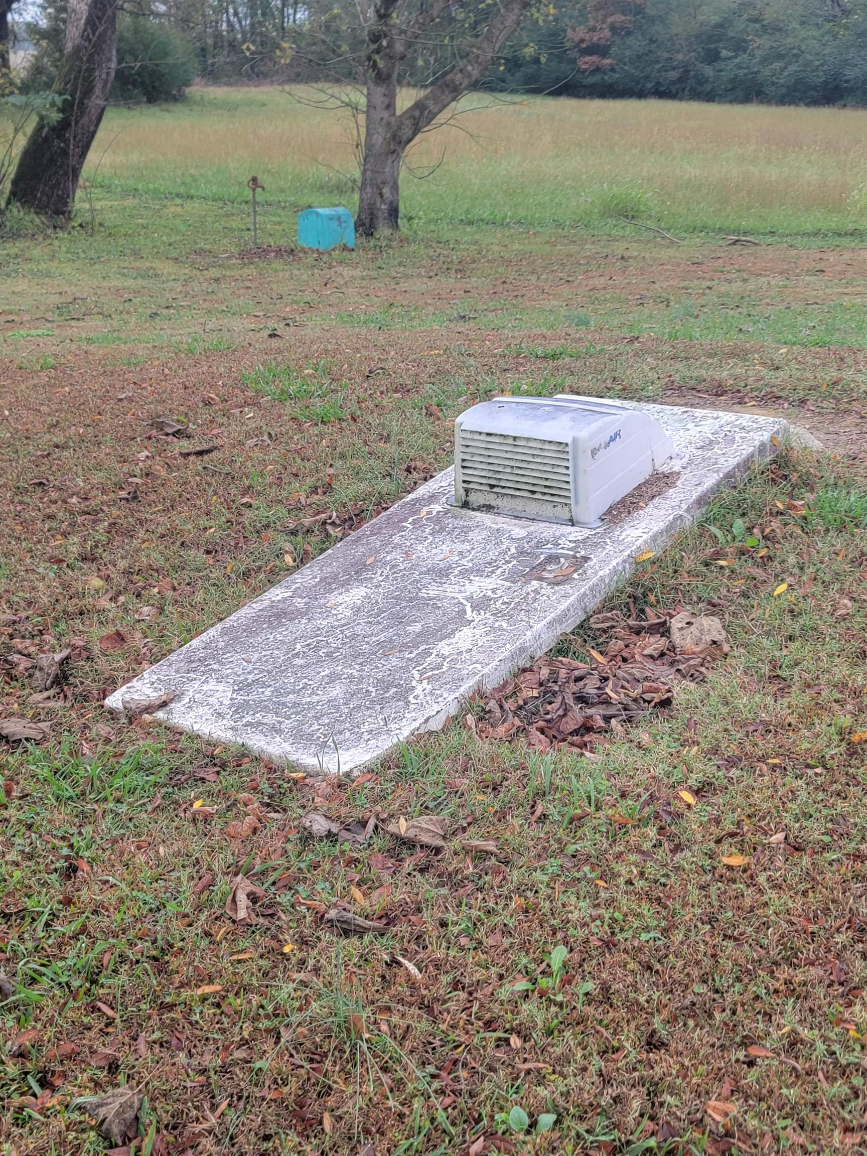 View of entry to storm shelter