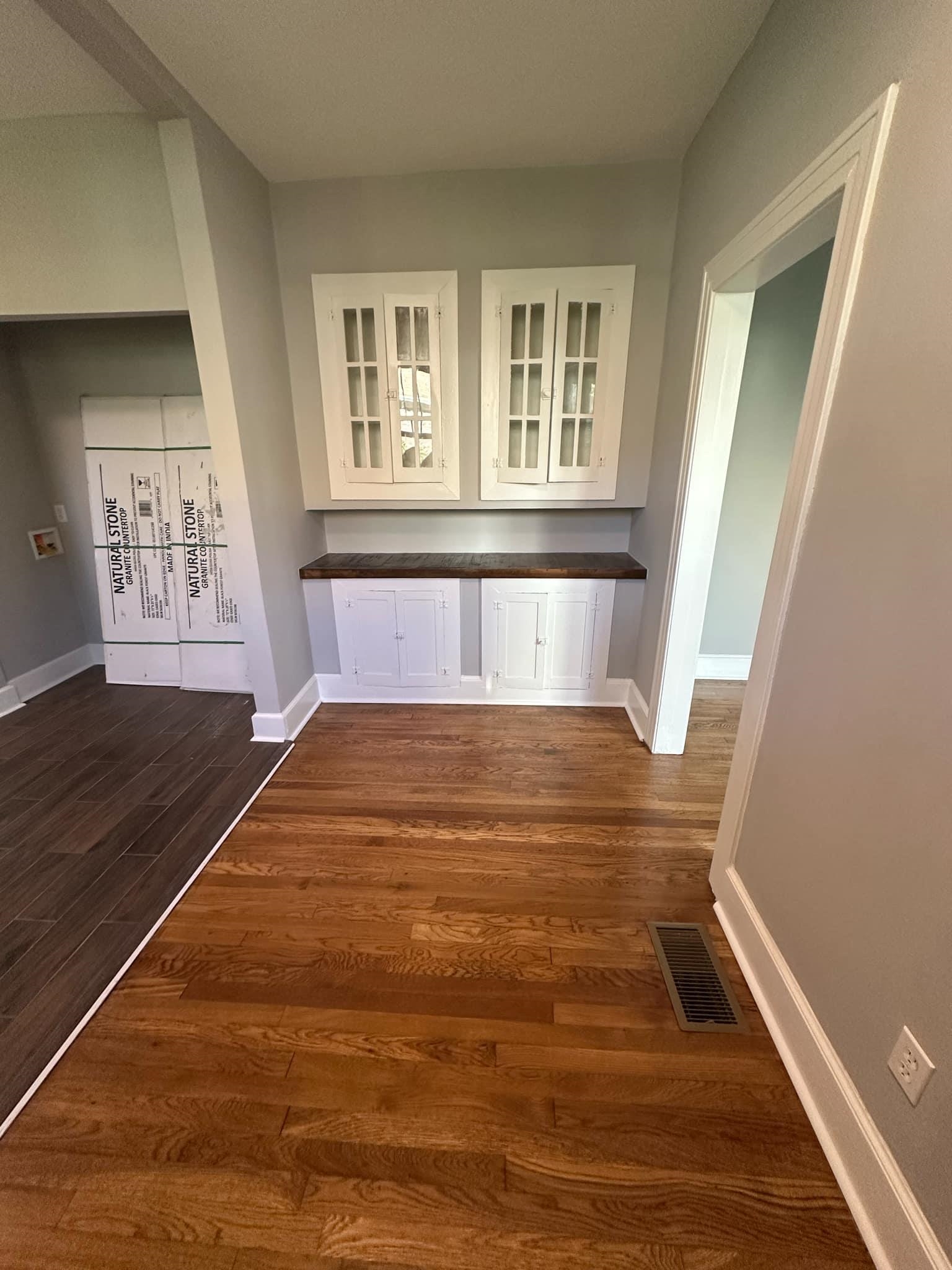 Interior space featuring dark hardwood / wood-style floors
