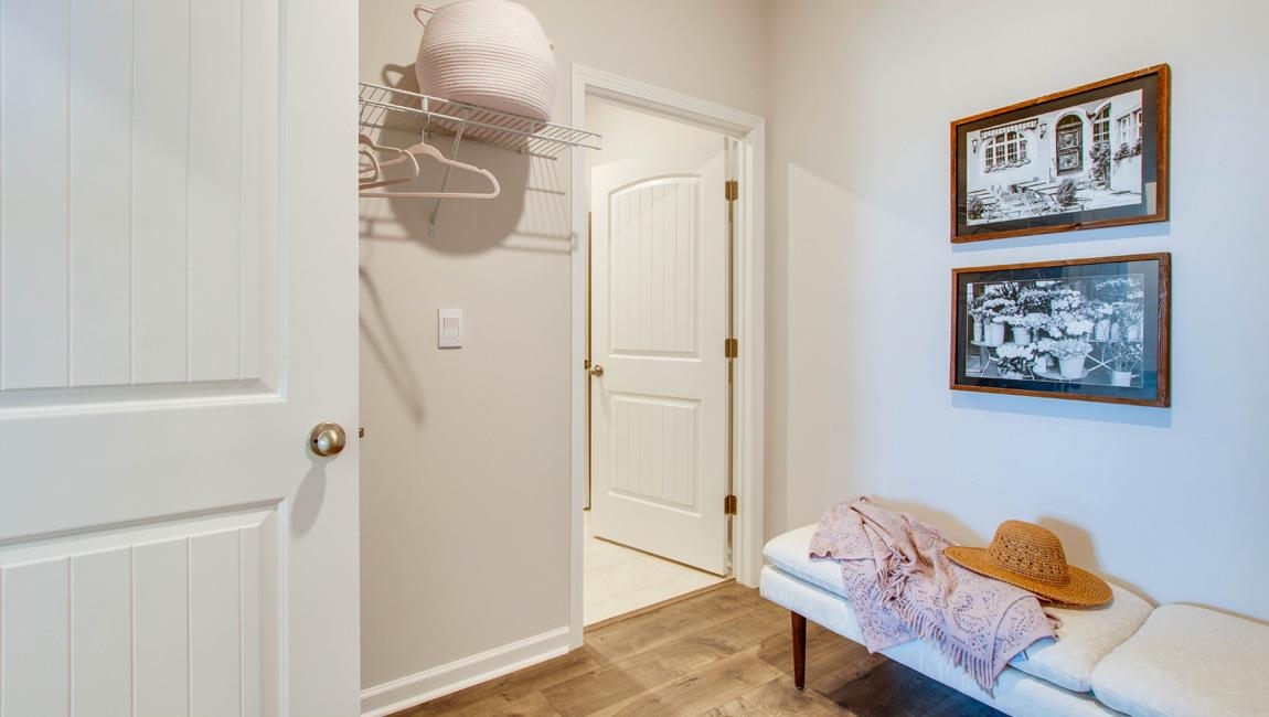 Hallway featuring light hardwood / wood-style floors