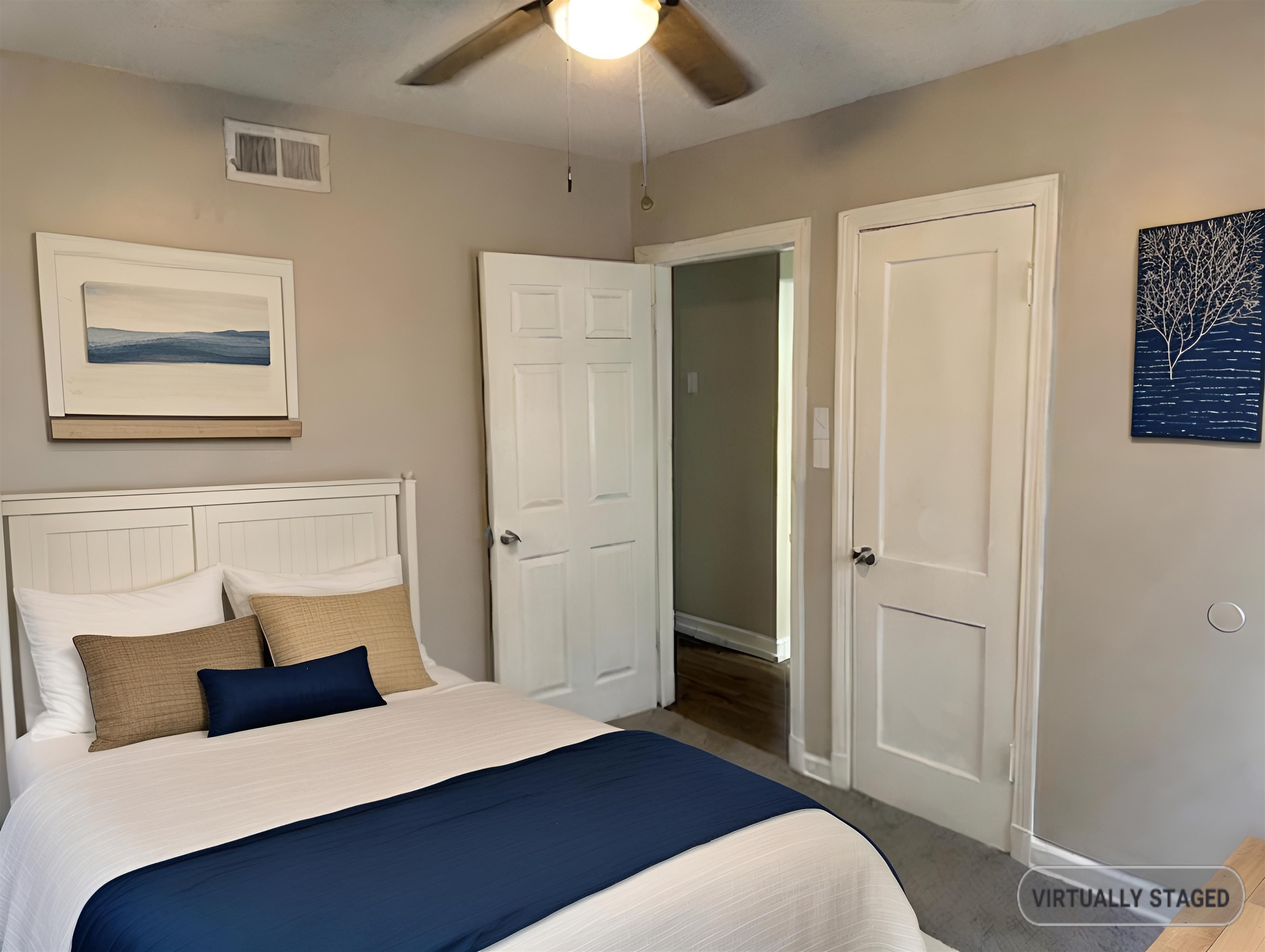 Bedroom featuring ceiling fan