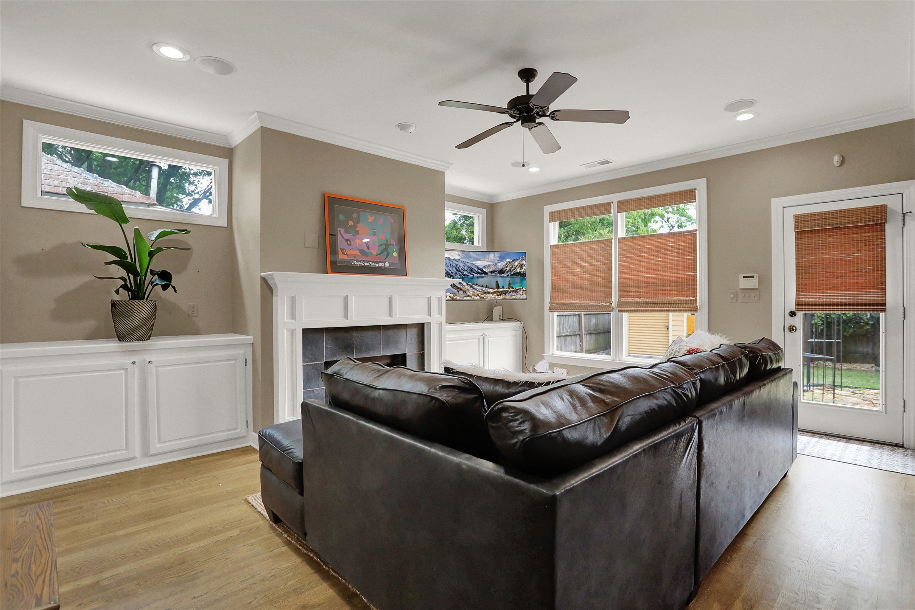 Built in storage with open floor plan